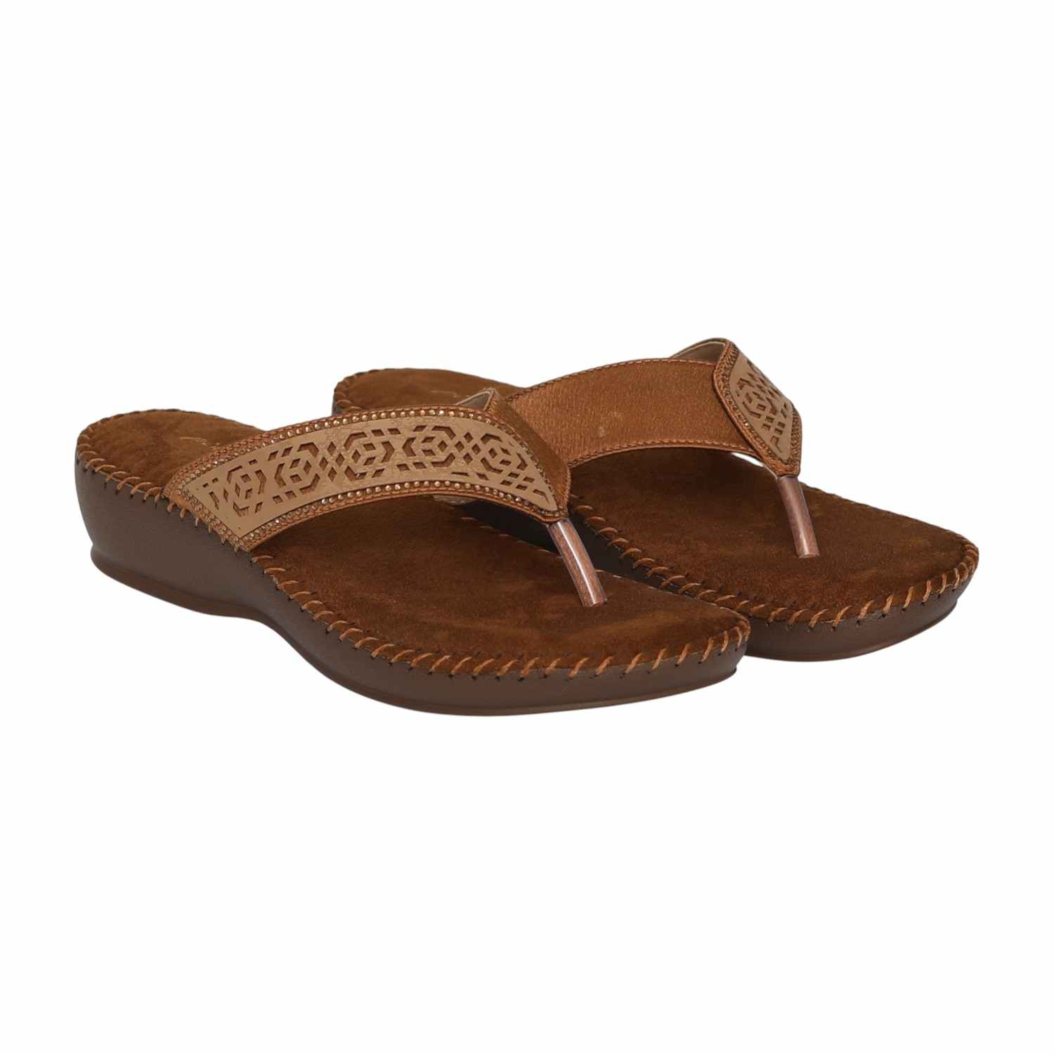 Women's Mocha Filigree Thong Sandals