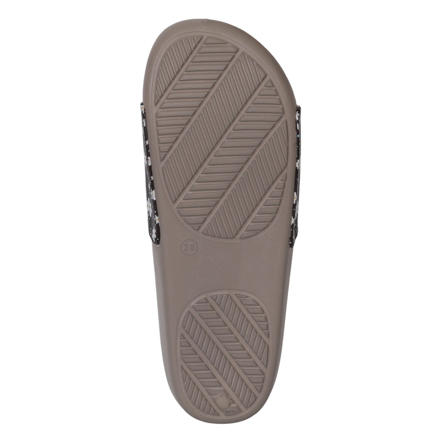 Women Brown Floral Slides