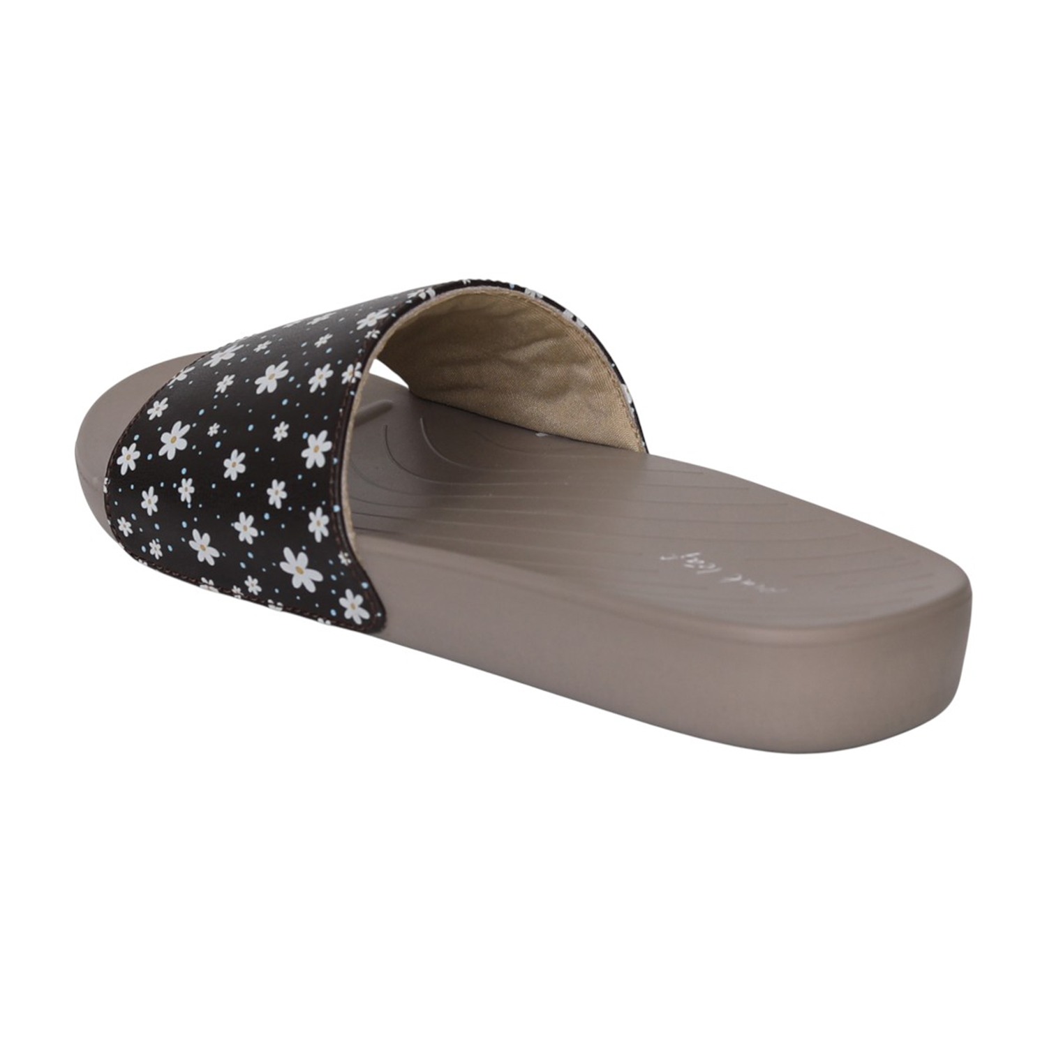 Women Brown Floral Slides