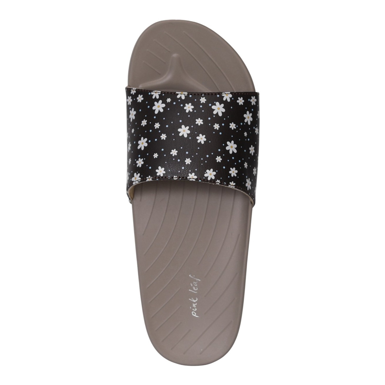 Women Brown Floral Slides