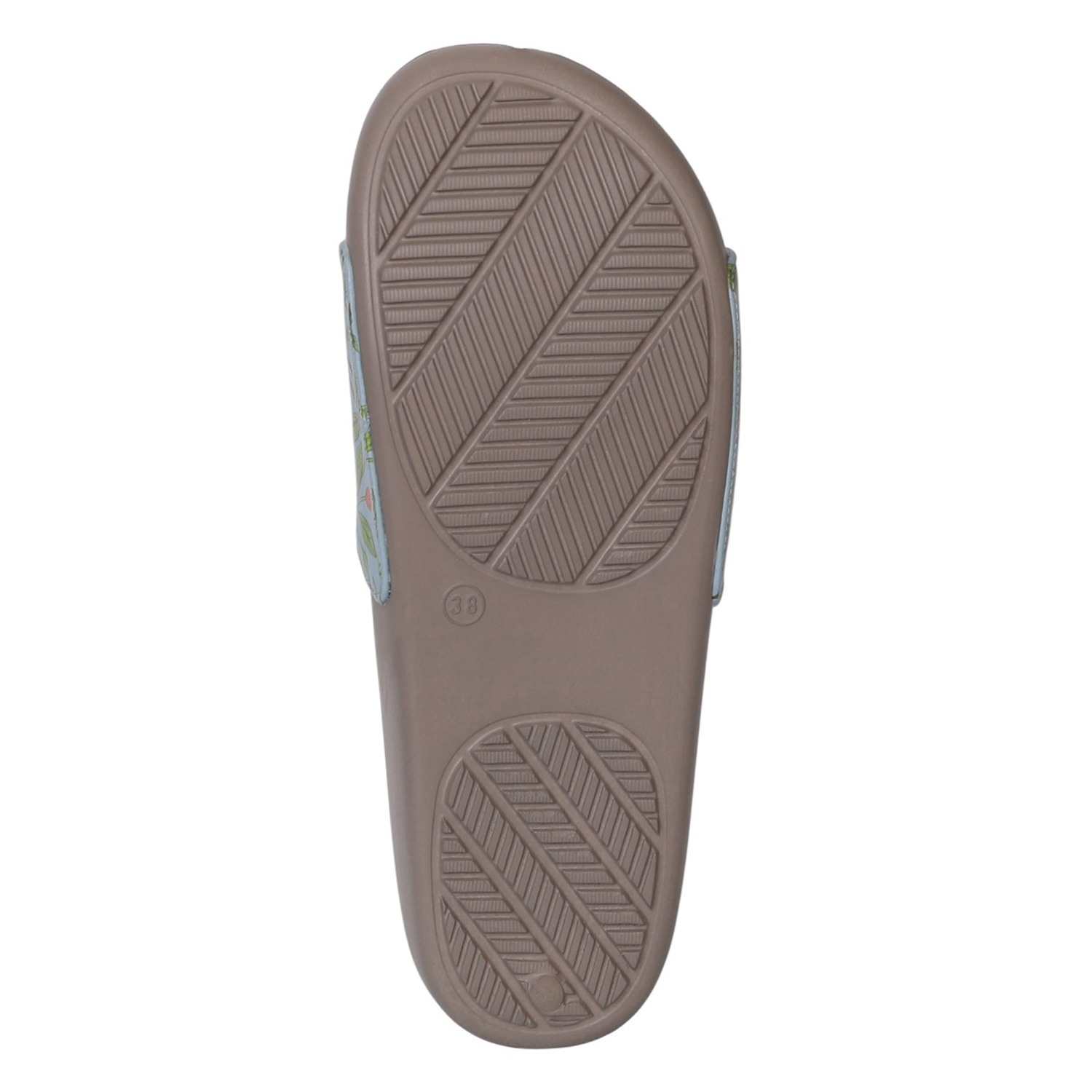 Women Grey Botanical Print Slides