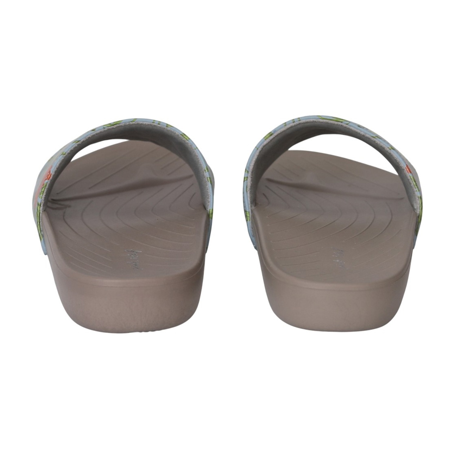 Women Grey Botanical Print Slides