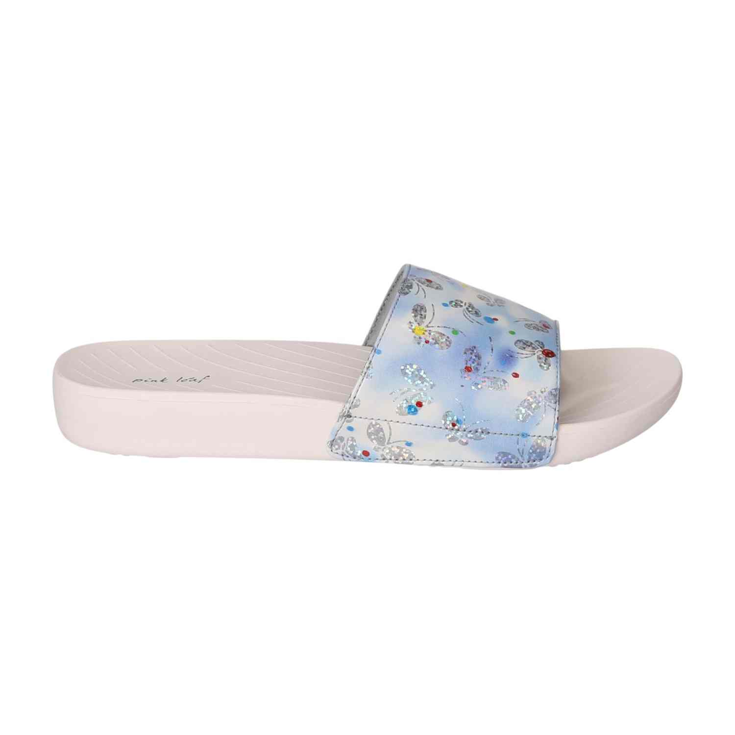 Women Blue Blossom Slide Sandals