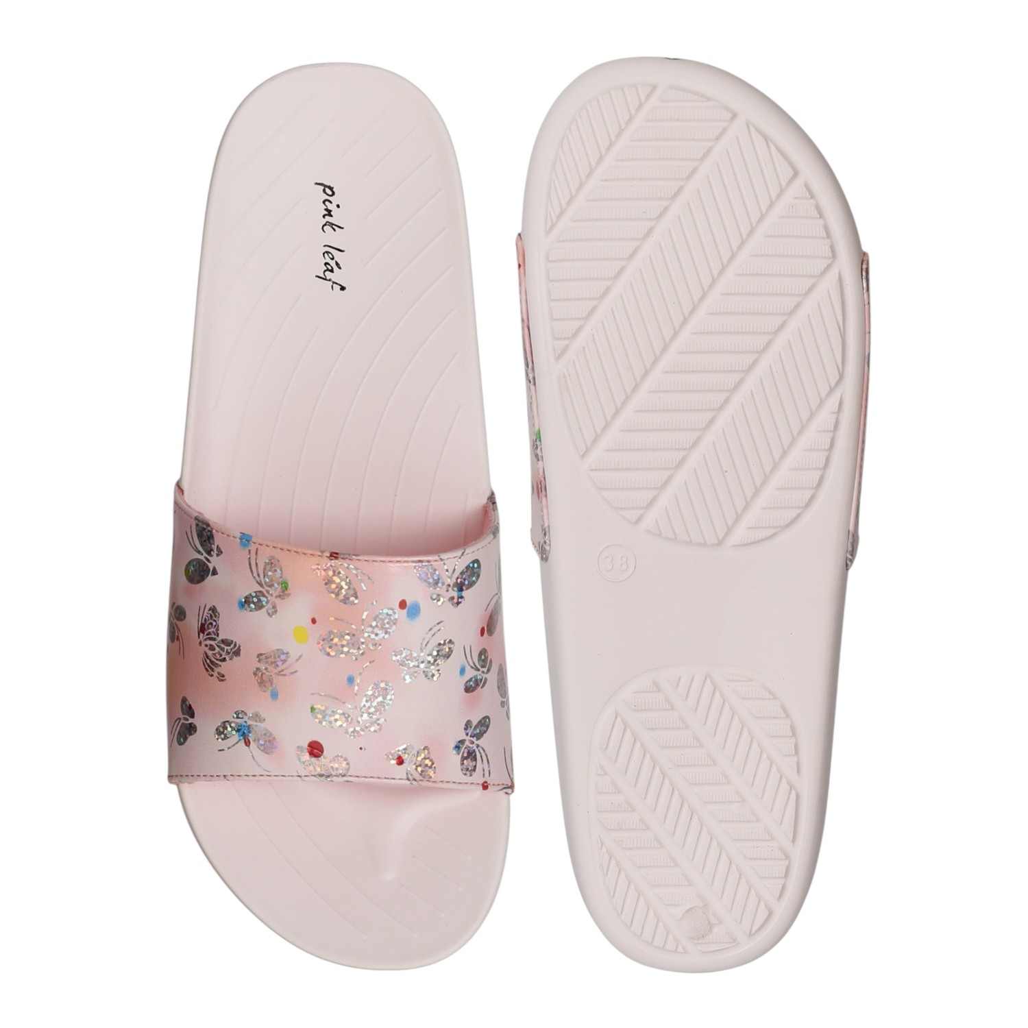 Women Pink Blossom Slide Sandals