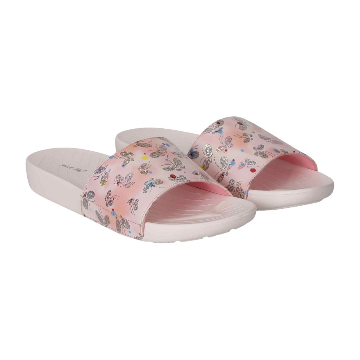 Women Pink Blossom Slide Sandals