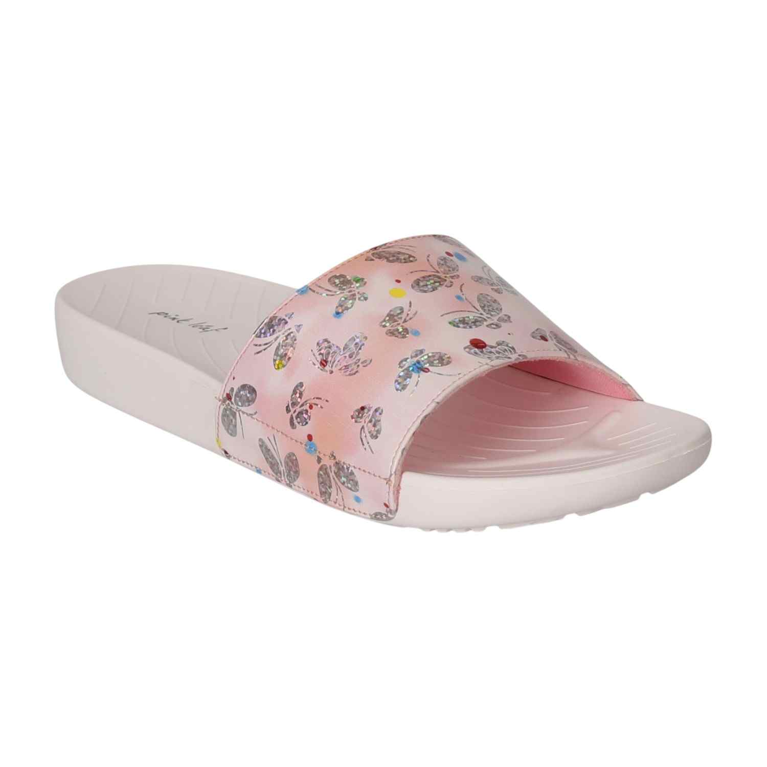 Women Pink Blossom Slide Sandals