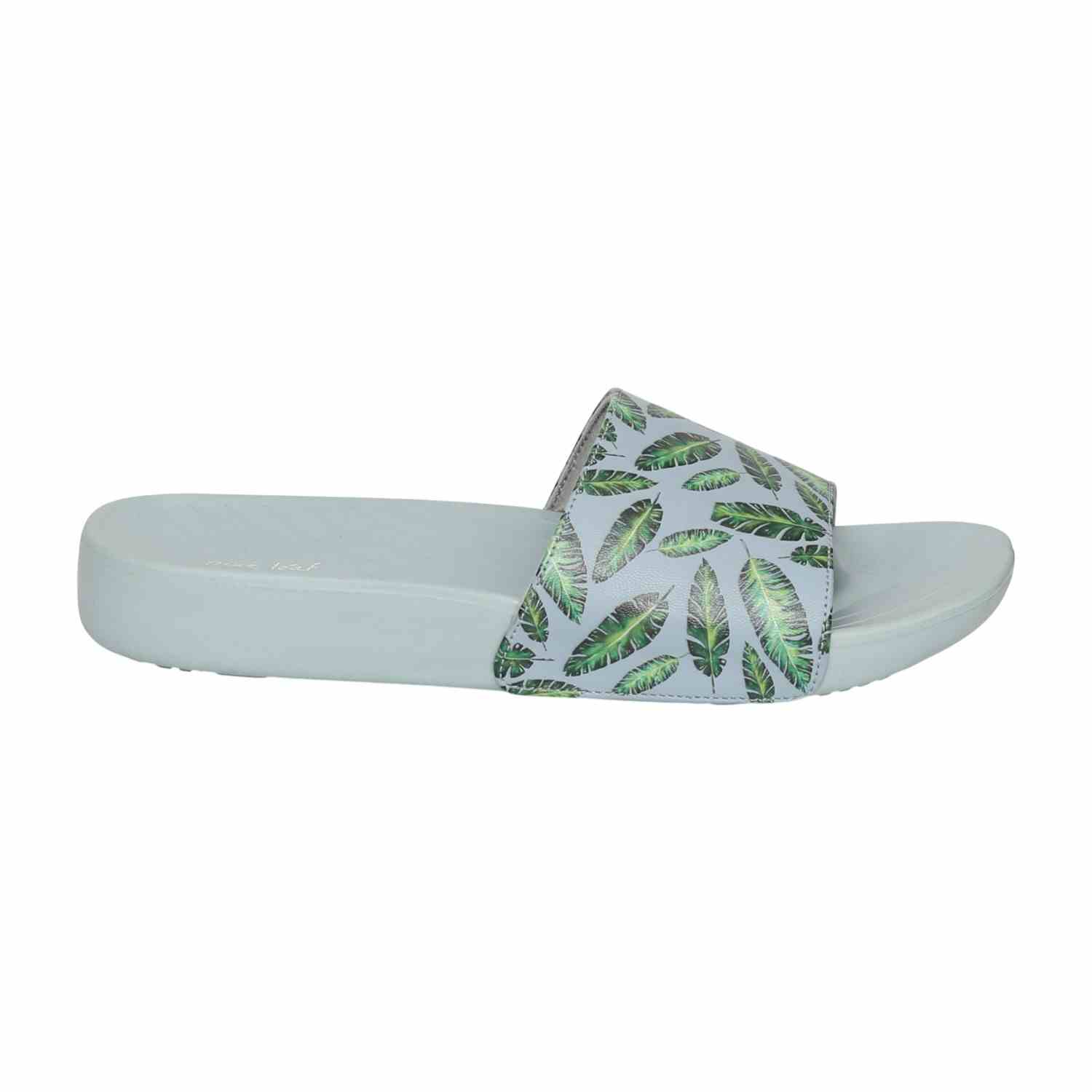 Womens Aqua Leaf Breeze Slides