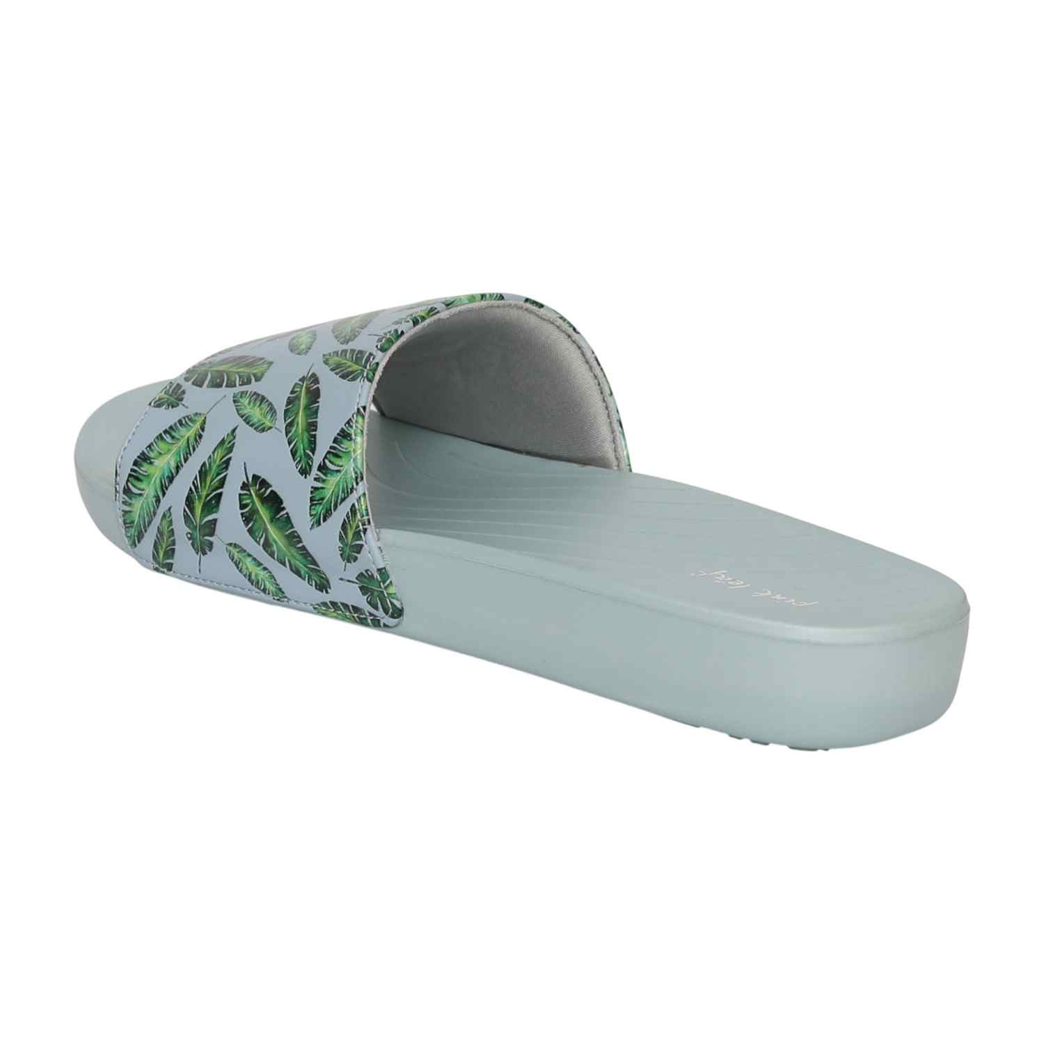 Womens Aqua Leaf Breeze Slides