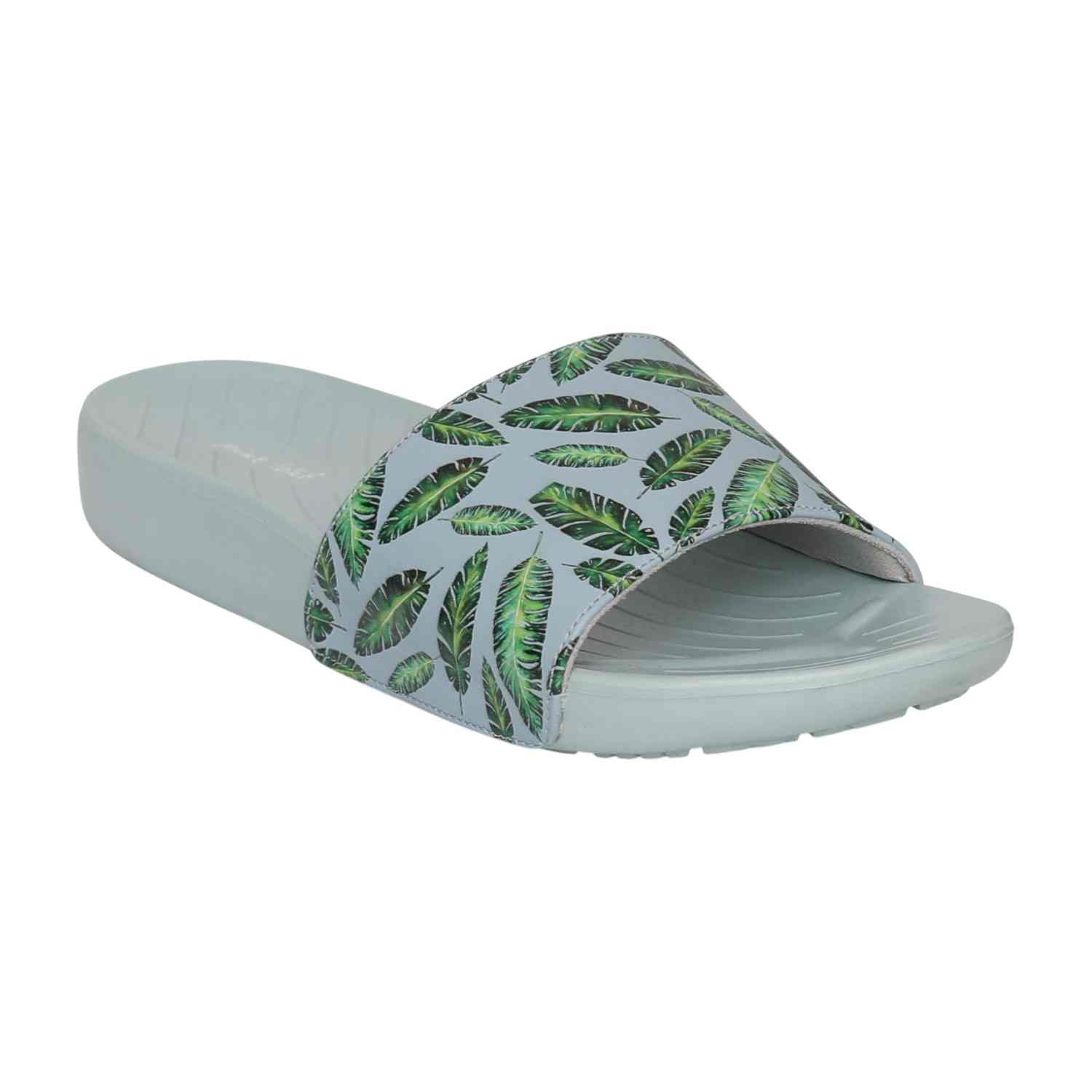 Womens Aqua Leaf Breeze Slides