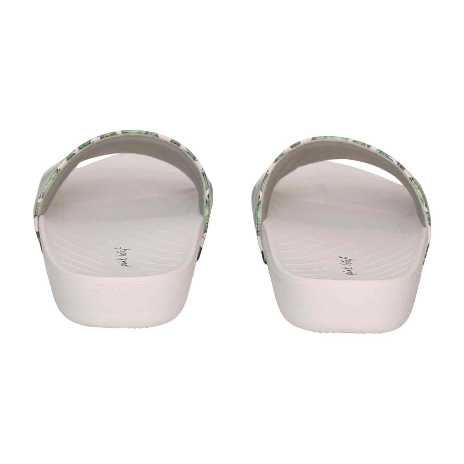 Womens Ivory Leaf Whisper Slides