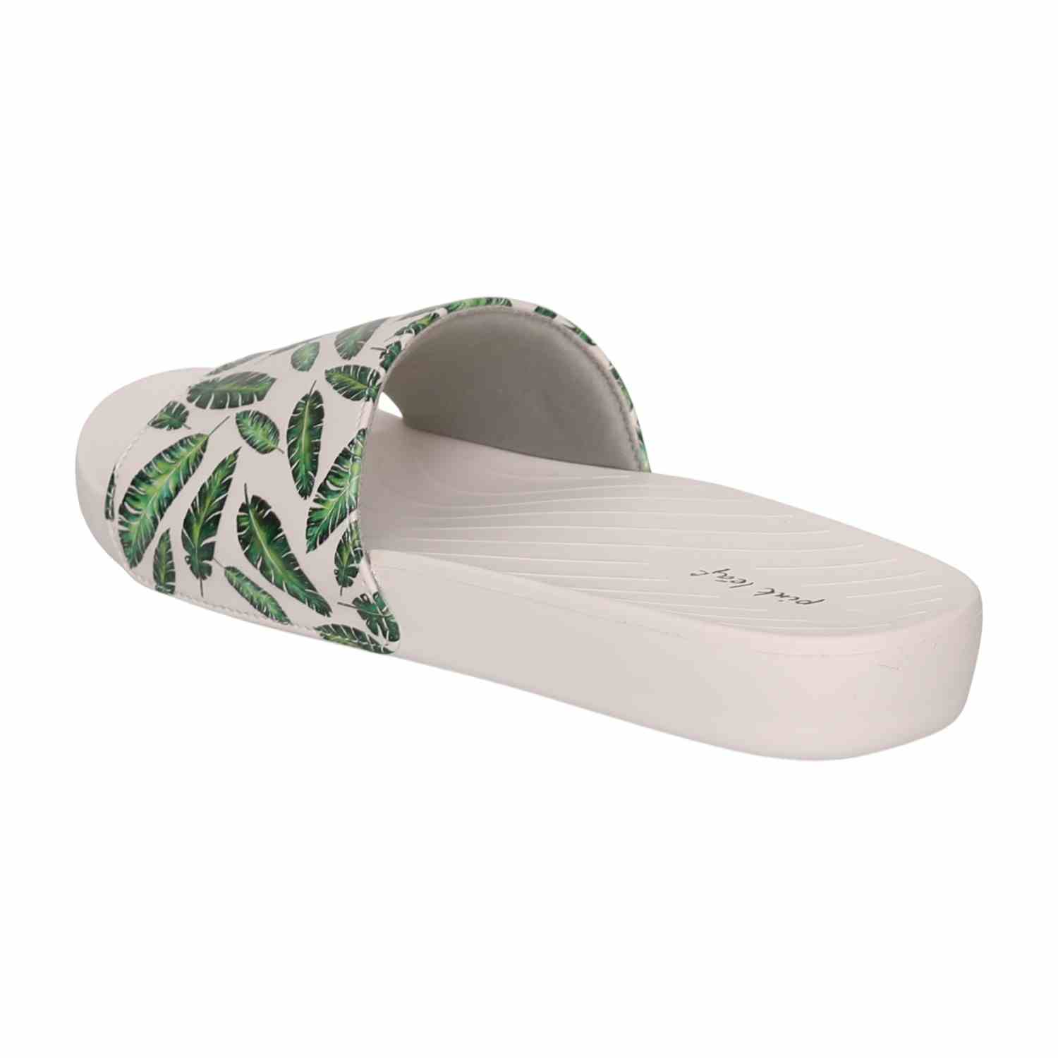 Womens Ivory Leaf Whisper Slides