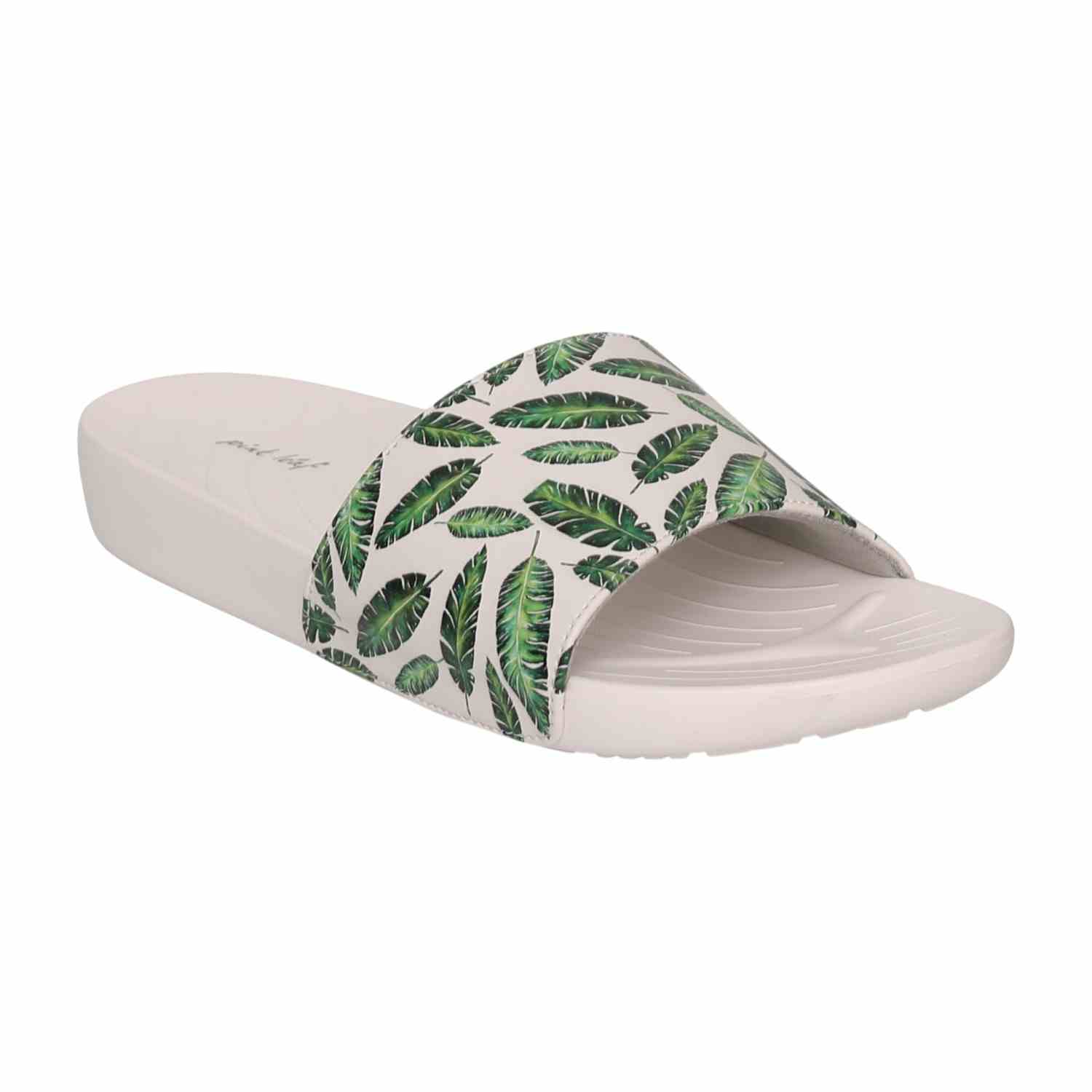 Womens Ivory Leaf Whisper Slides