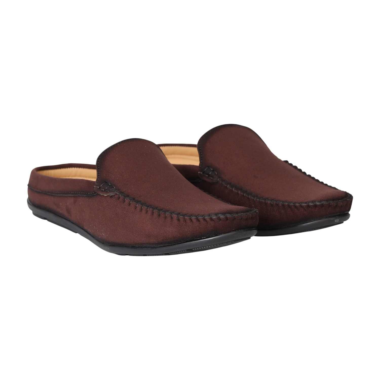 Men Brown Classic Mule Loafers