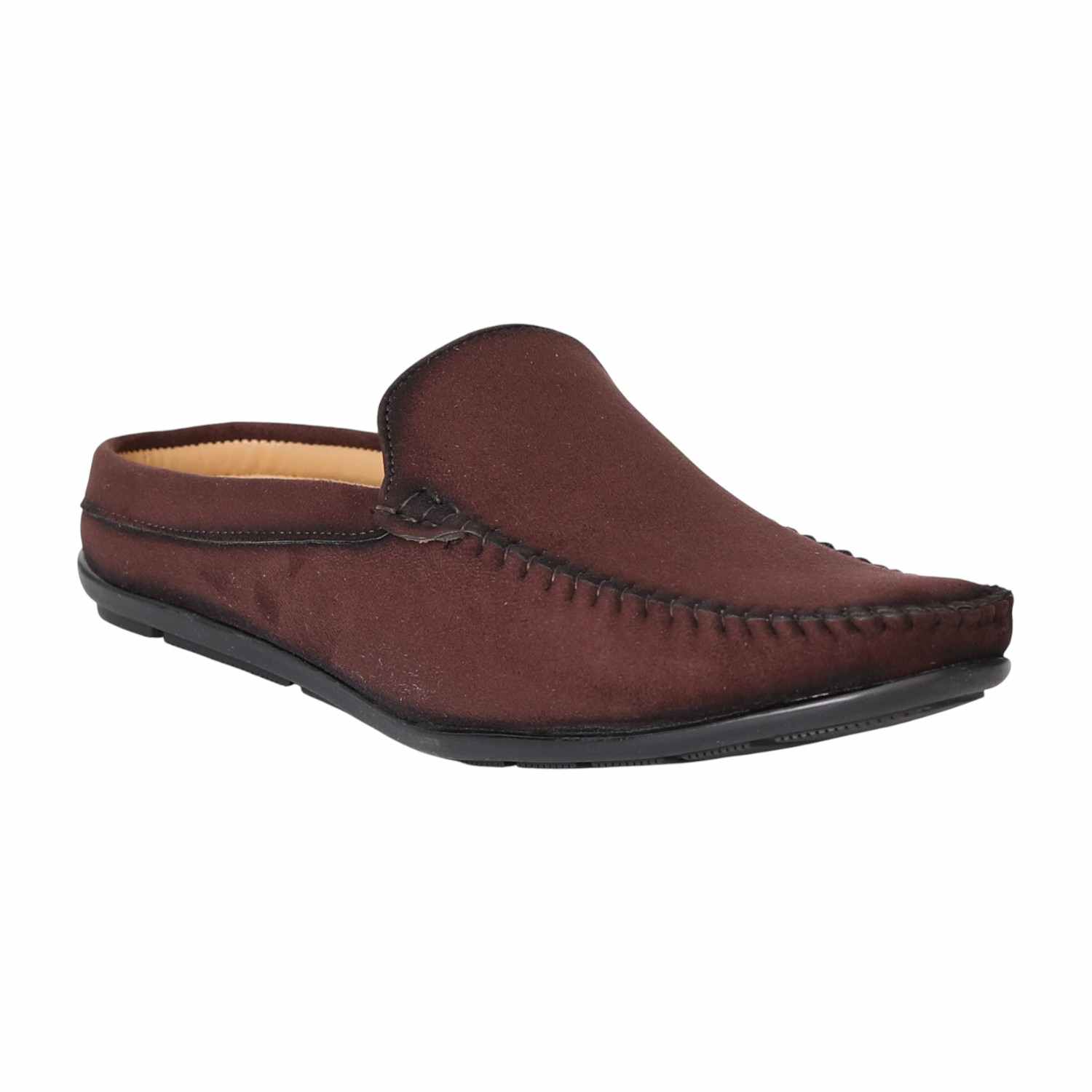 Men Brown Classic Mule Loafers