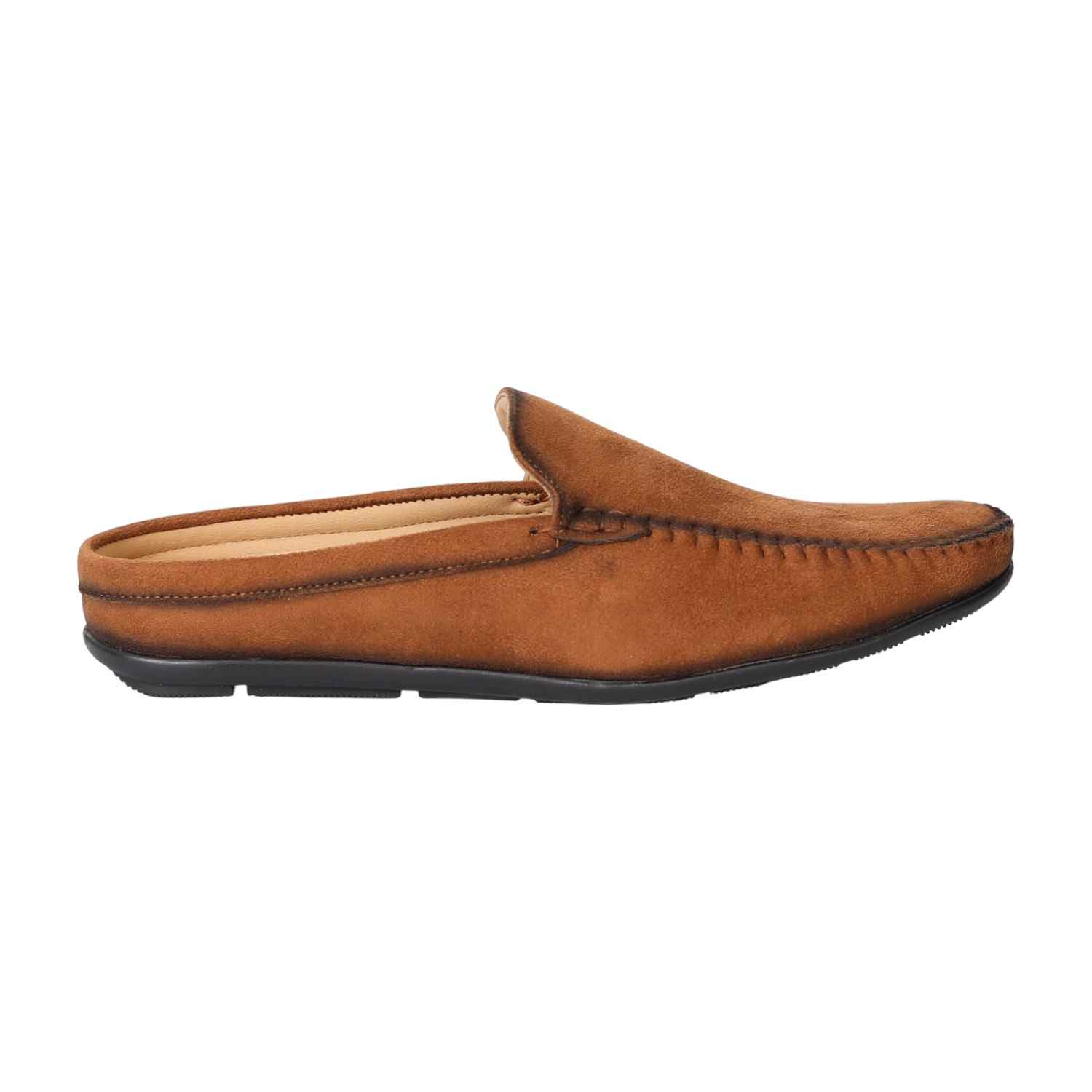Men Tan Classic Mule Loafers