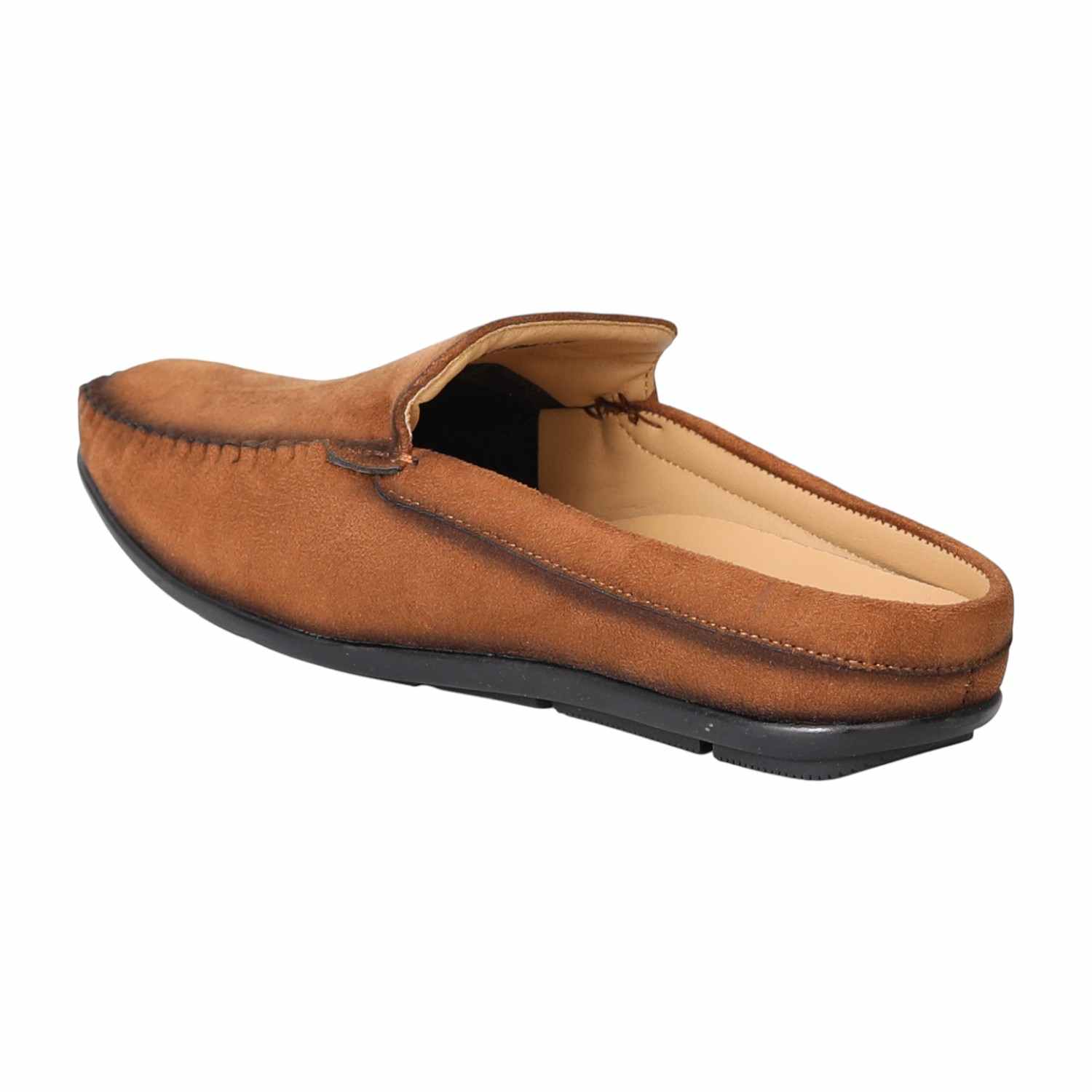 Men Tan Classic Mule Loafers