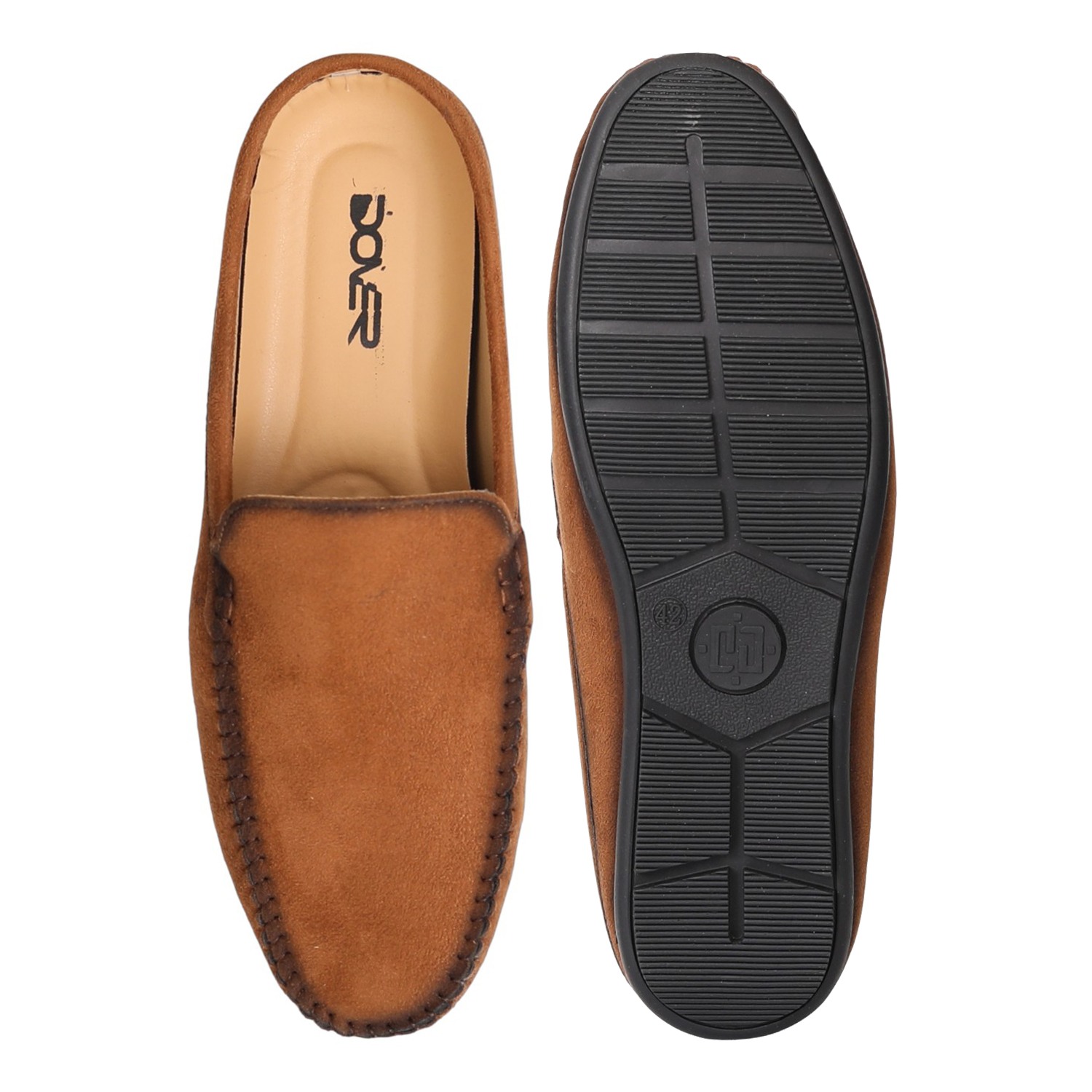 Men Tan Classic Mule Loafers