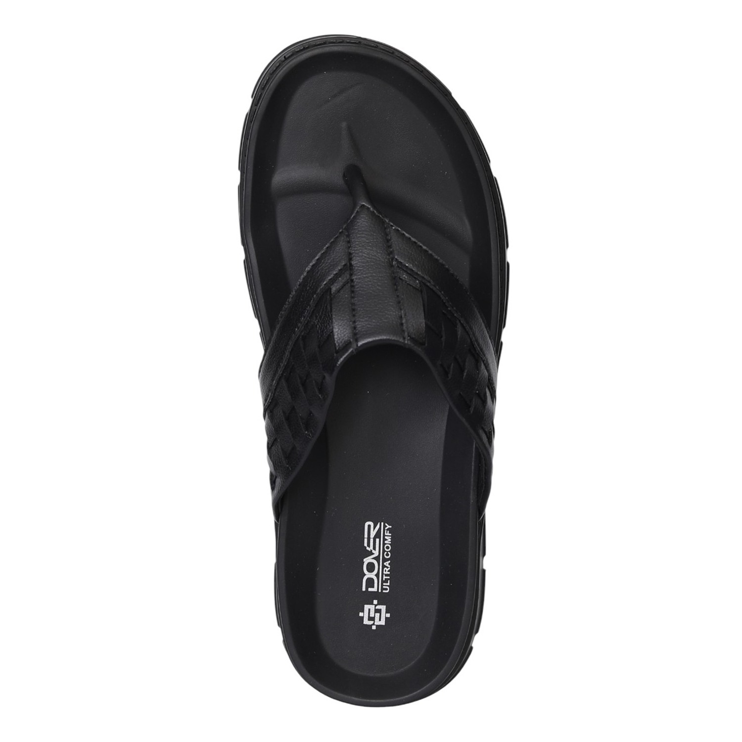 Men Black Sleek Woven Strap Sandals