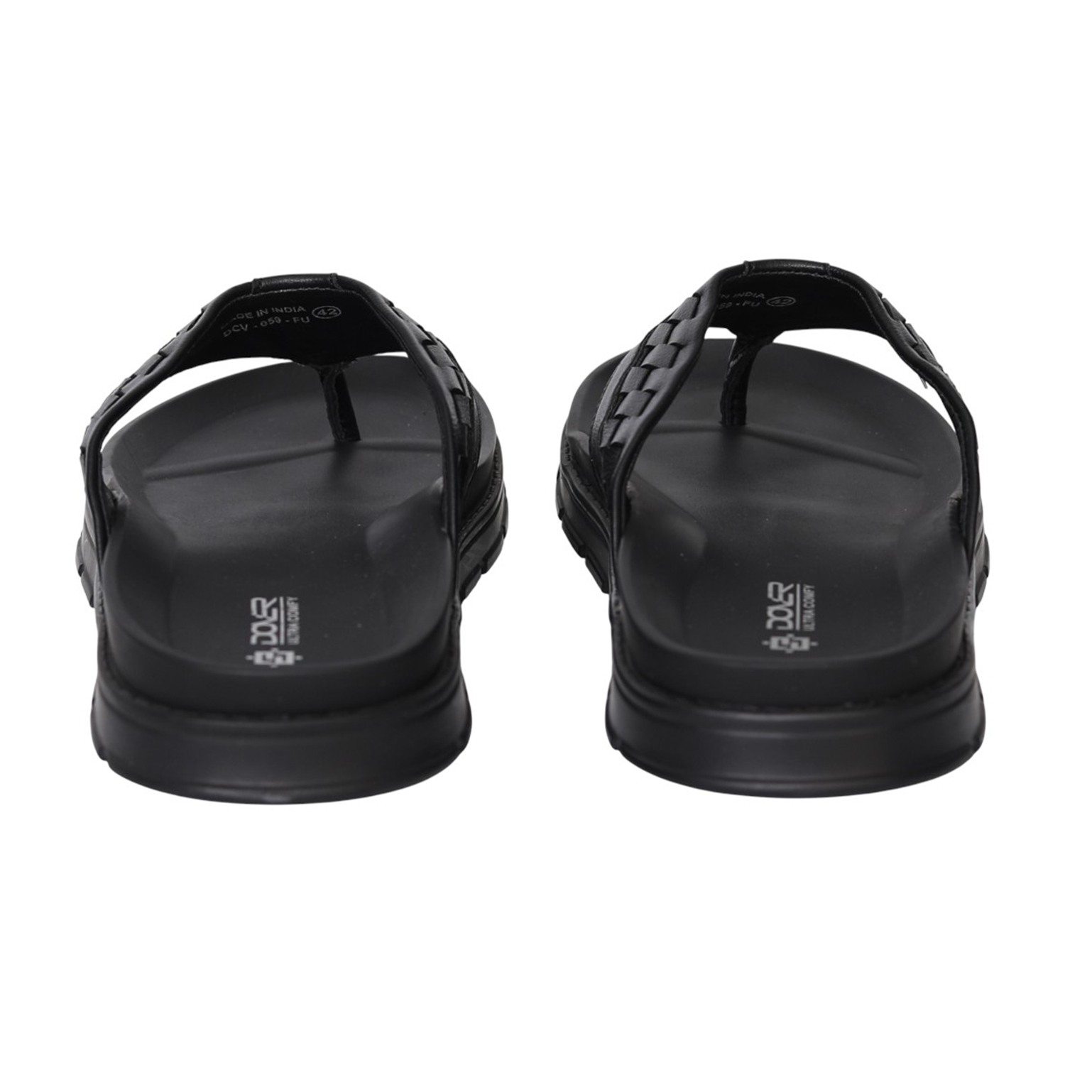 Men Black Sleek Woven Strap Sandals