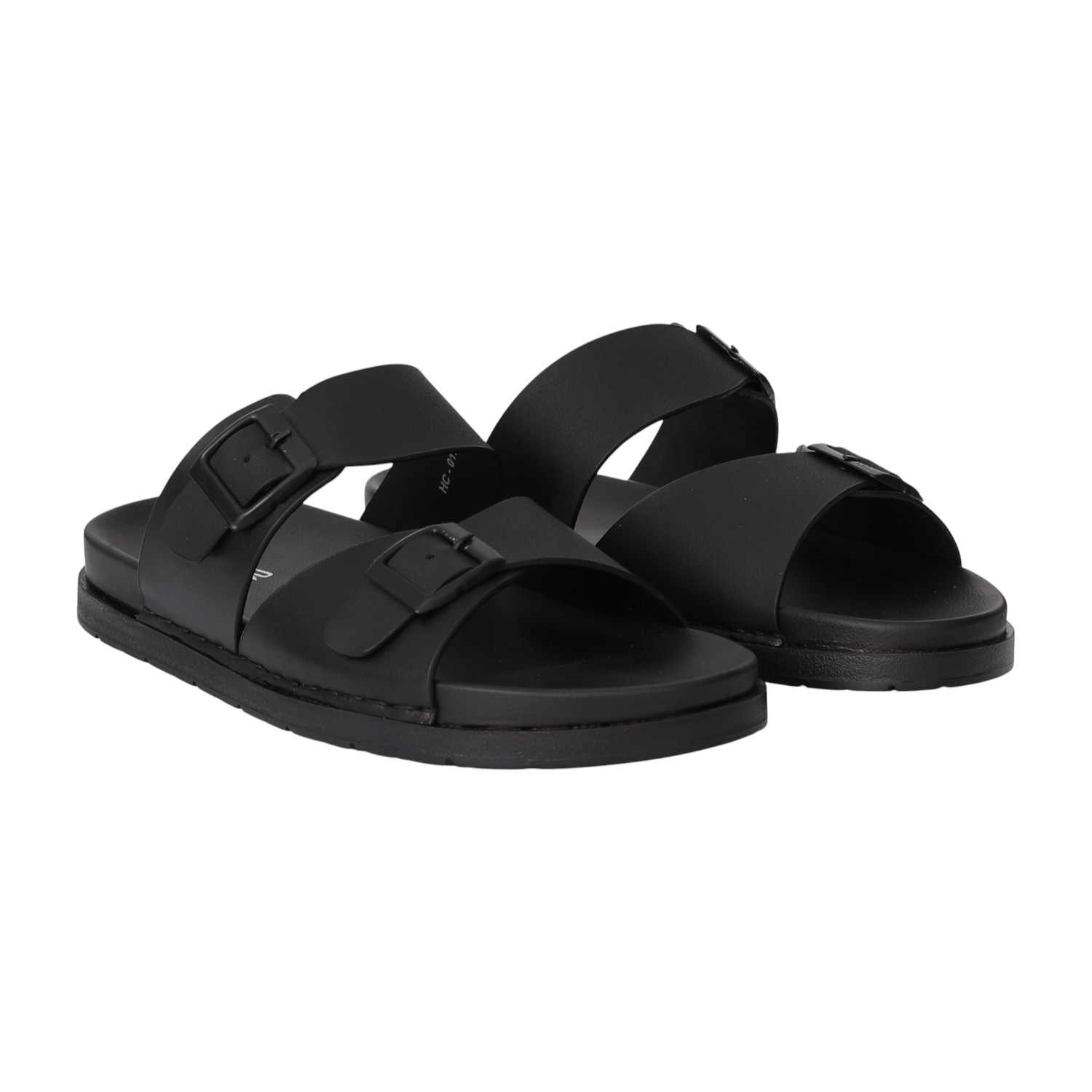 Men Black Twin Strap Sandals