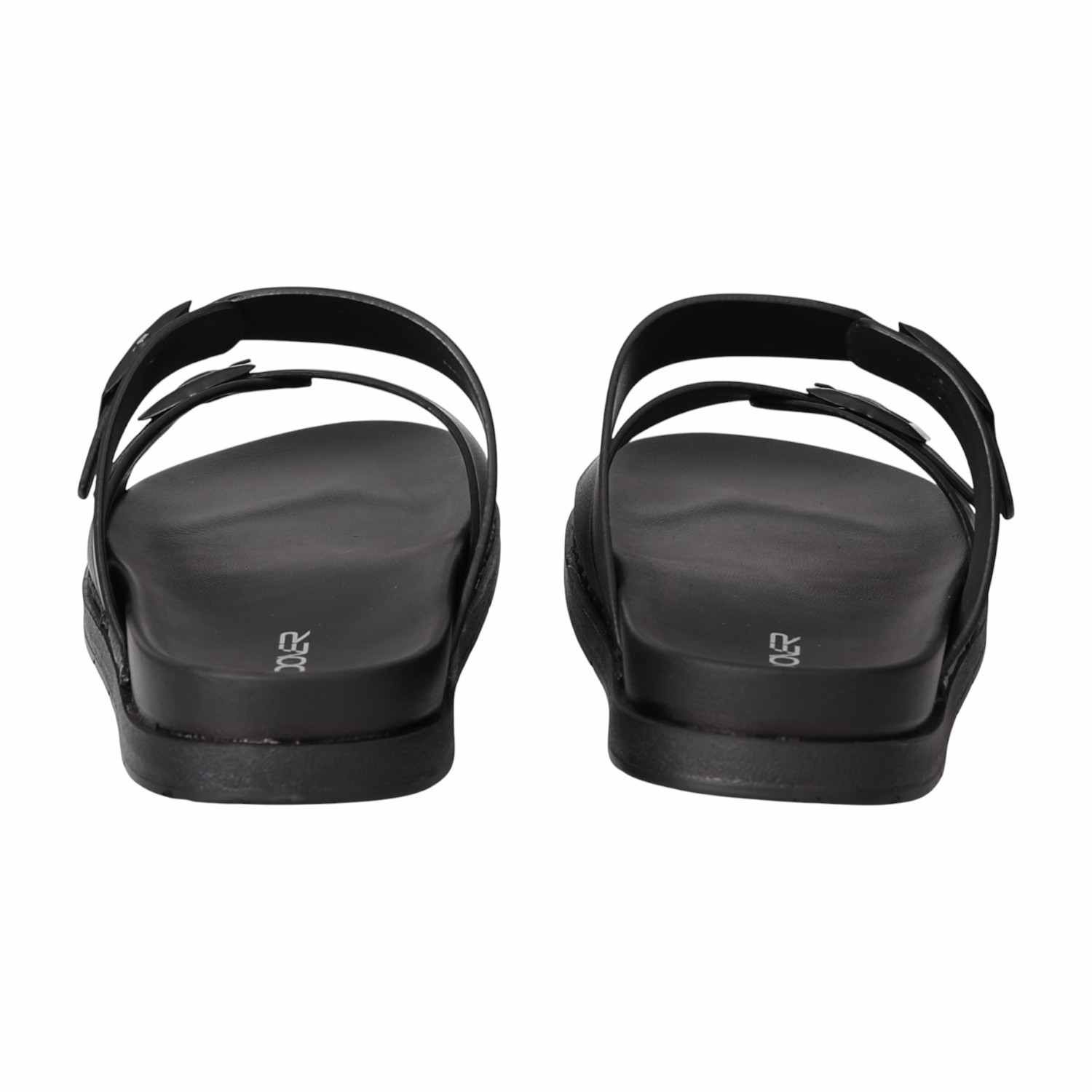 Men Black Twin Strap Sandals