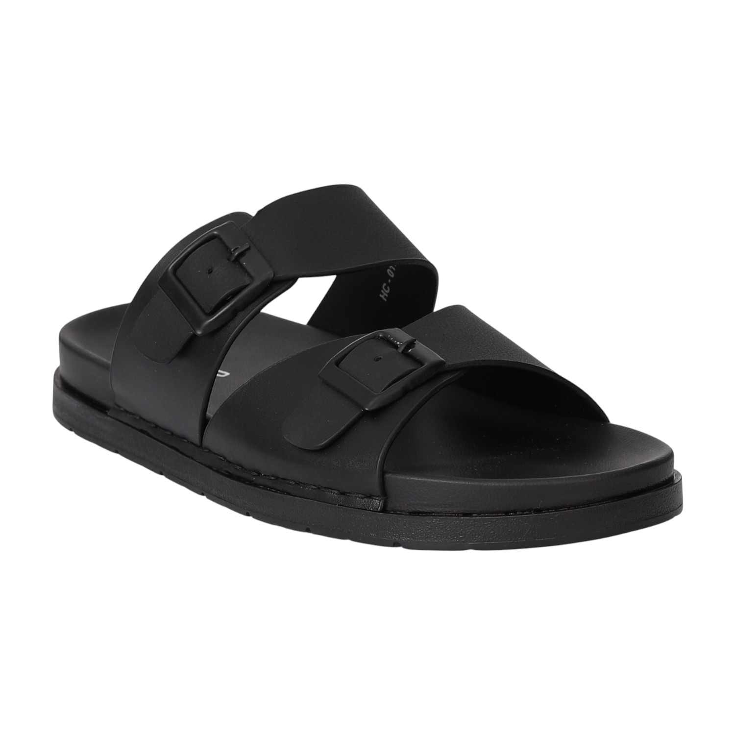 Men Black Twin Strap Sandals