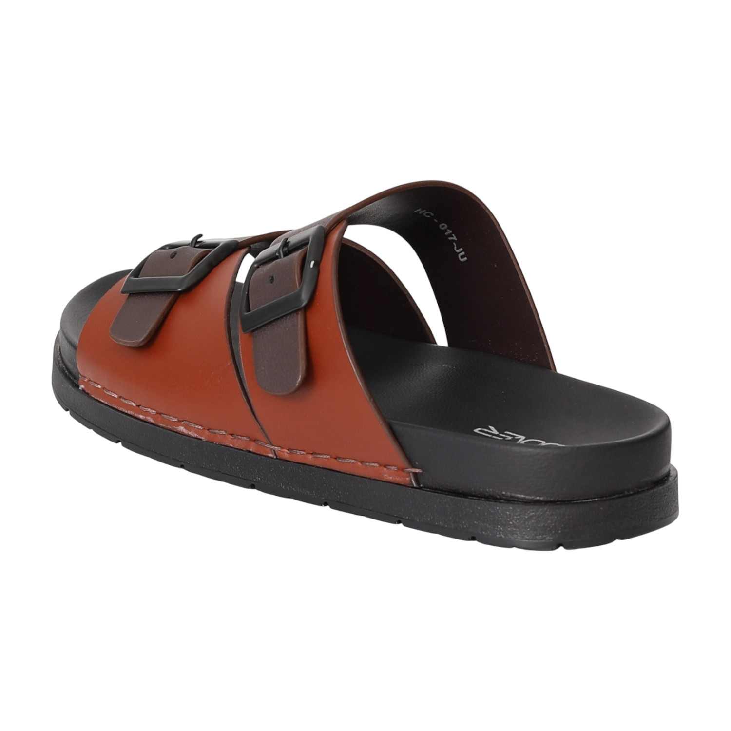 Men Brown Twin Strap Sandals