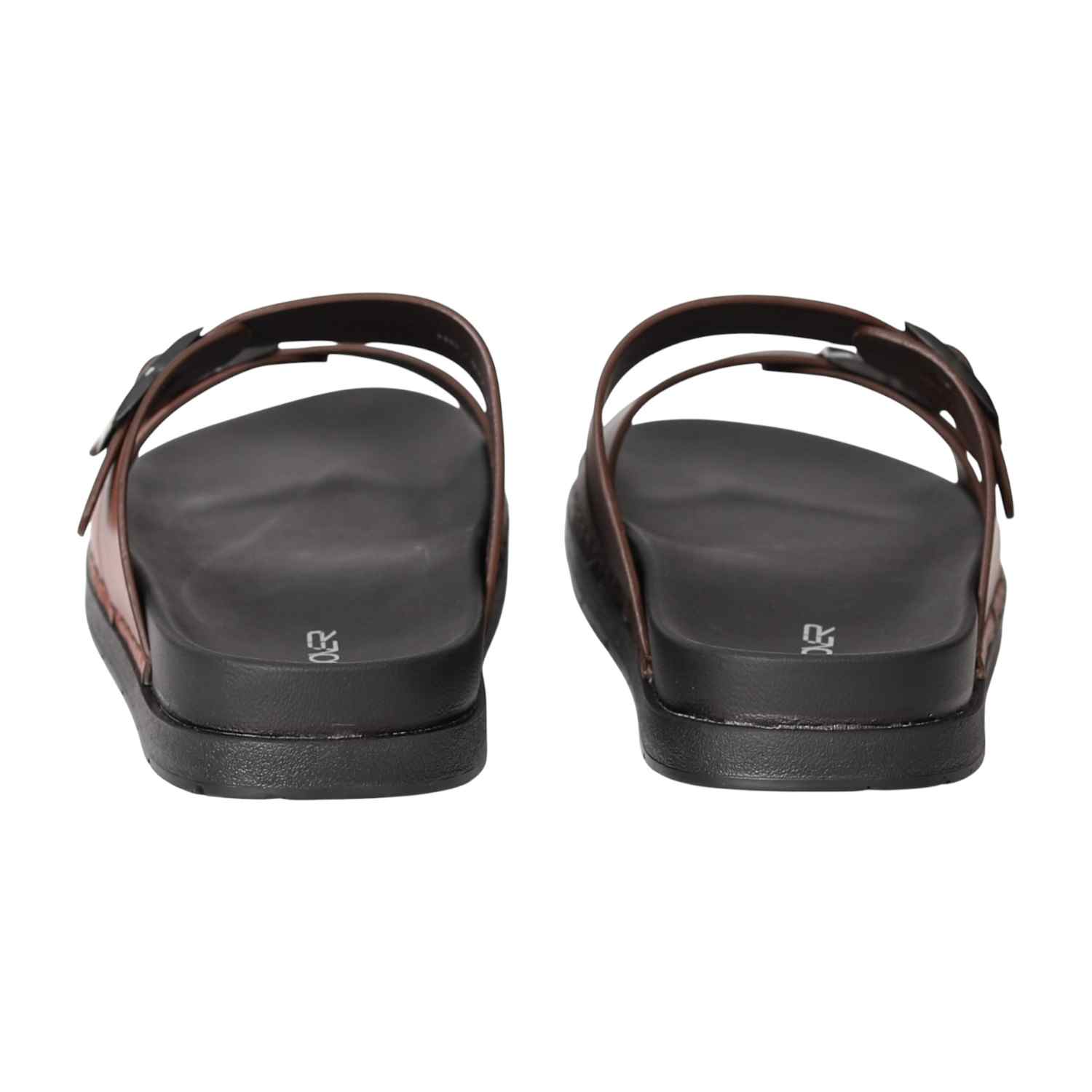 Men Brown Twin Strap Sandals