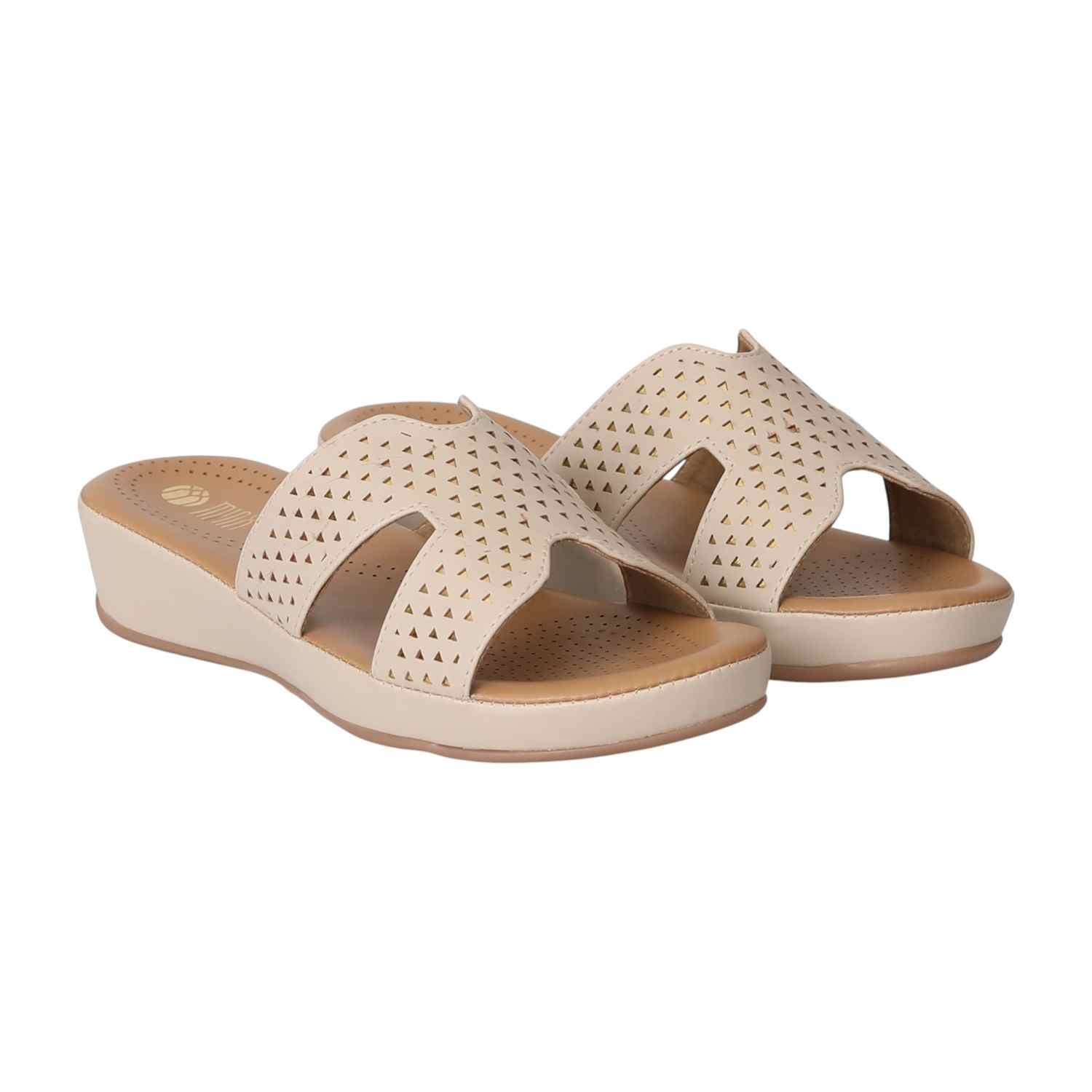 Women Beige ChicFlow Wedges
