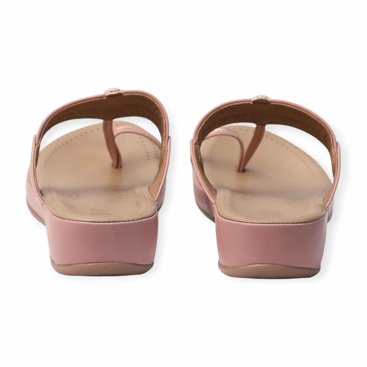 Minx Women’s Peach Sparkle-Embellished Comfortable Toe-Ring Sandals