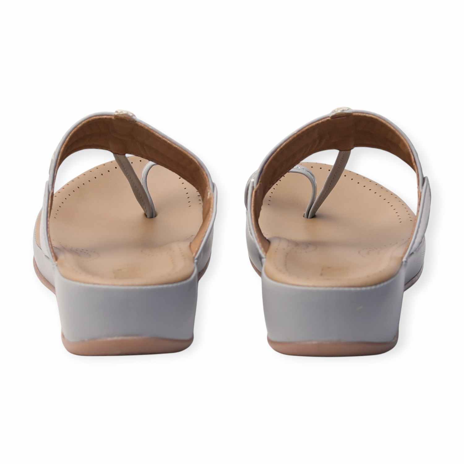 Minx Women’s Grey Sparkle-Embellished Comfortable Toe-Ring Sandals