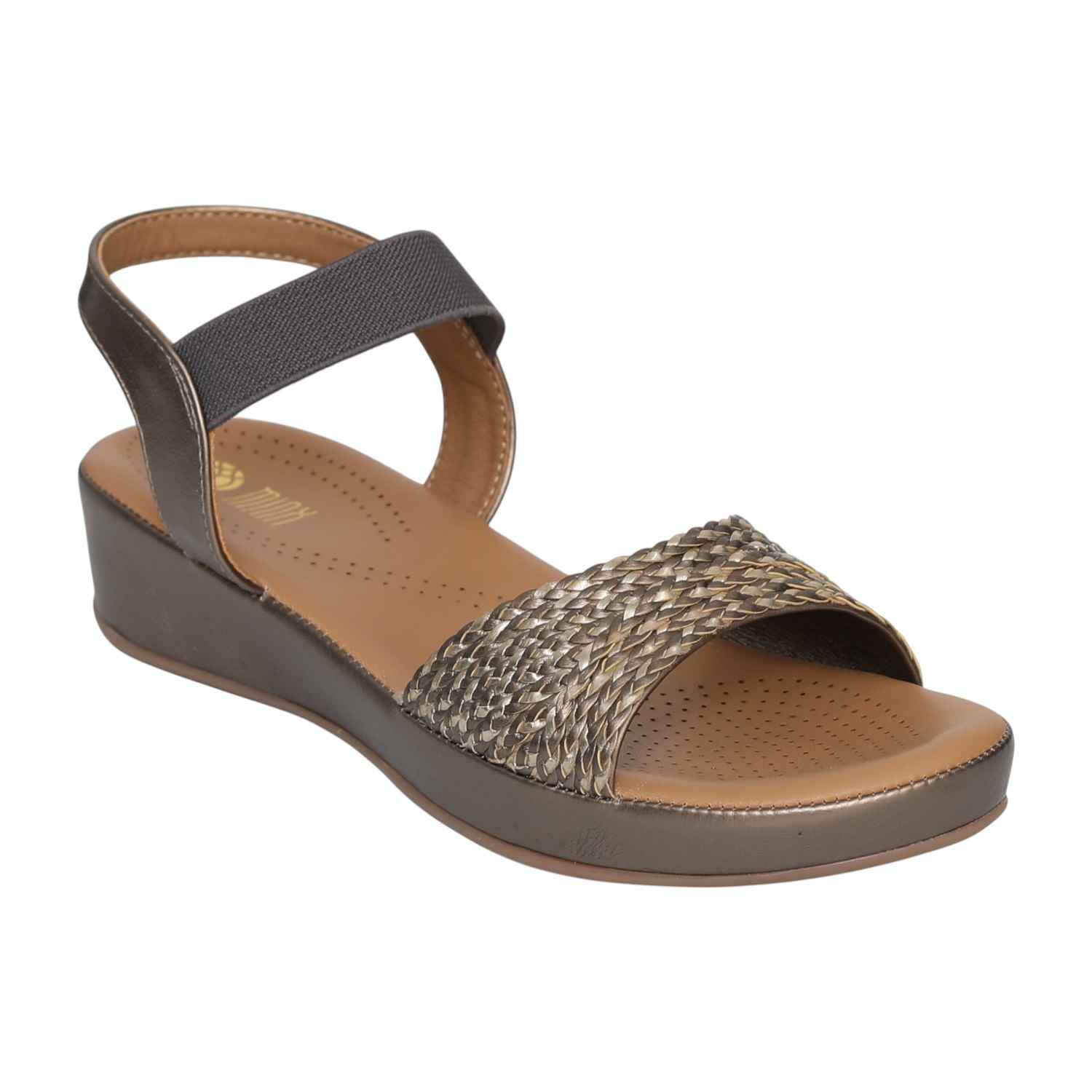 Women's Dove Grey Woven Wedge Sandals