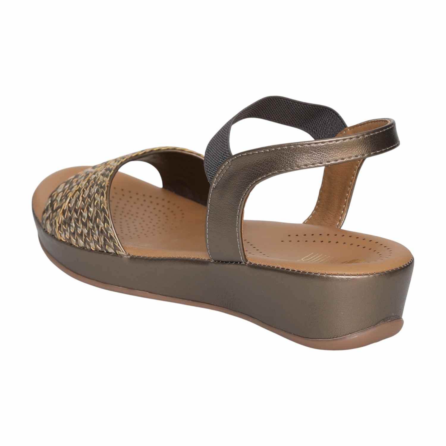 Women's Dove Grey Woven Wedge Sandals