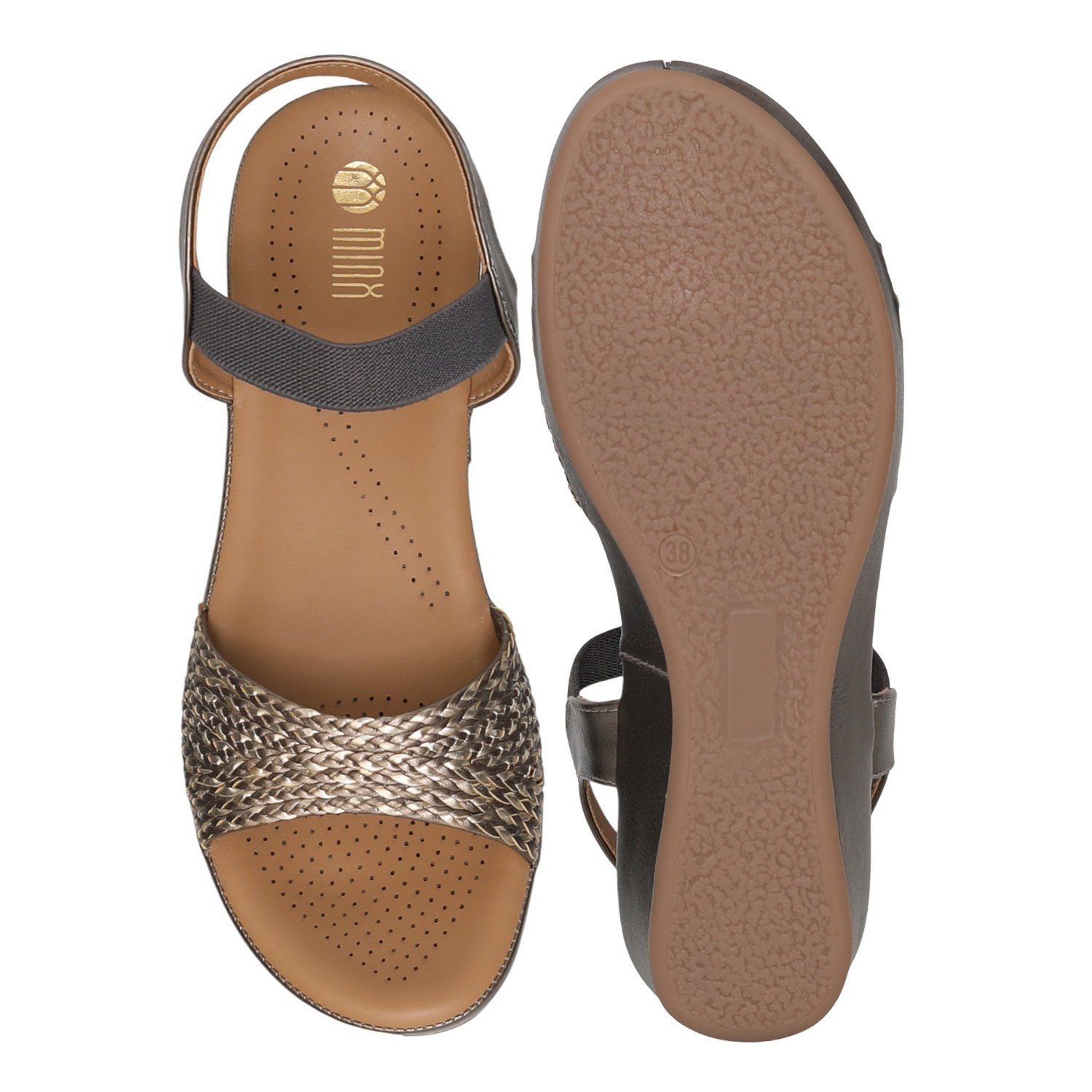 Women's Dove Grey Woven Wedge Sandals