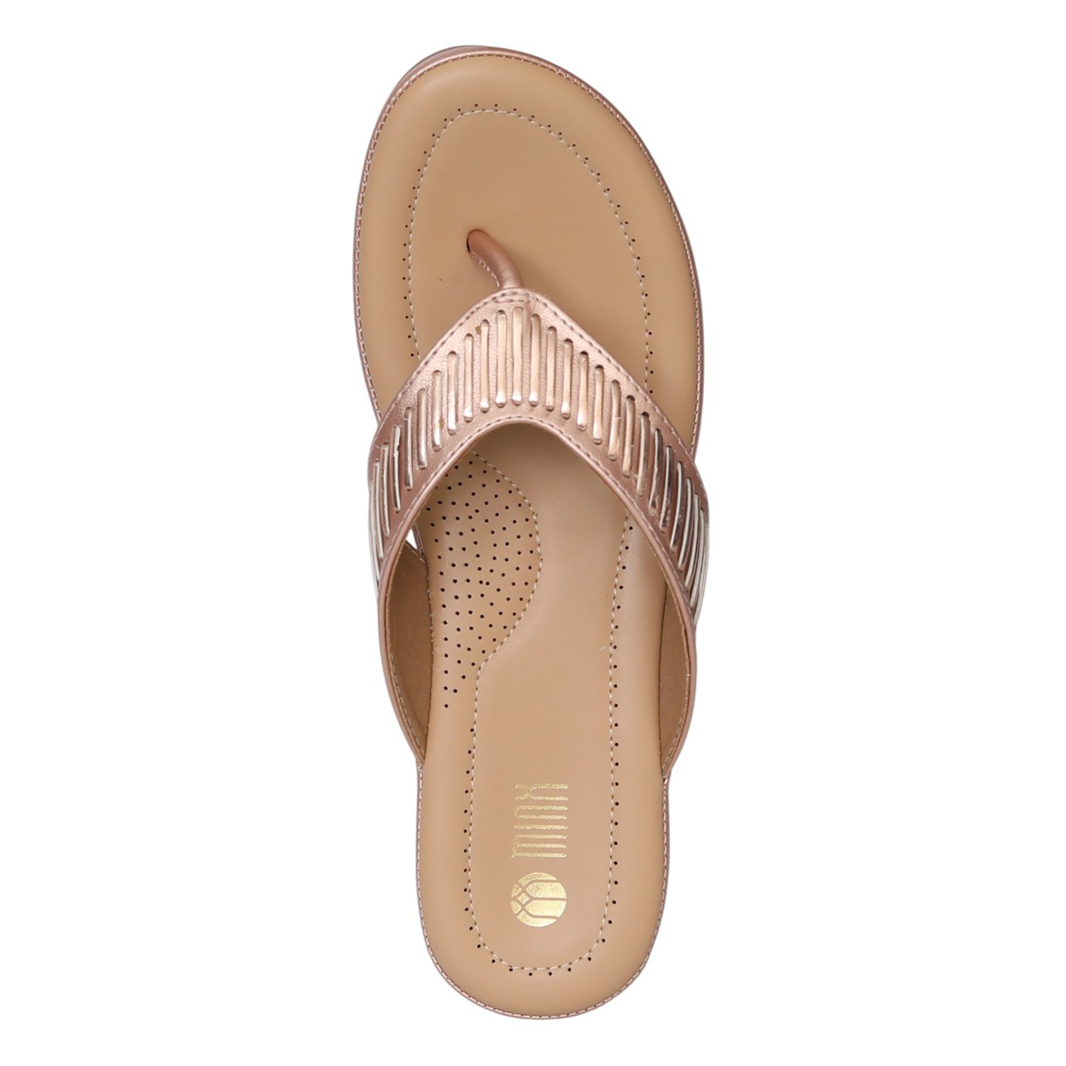 Women Peach SleekLine Wedge Thong Sandals
