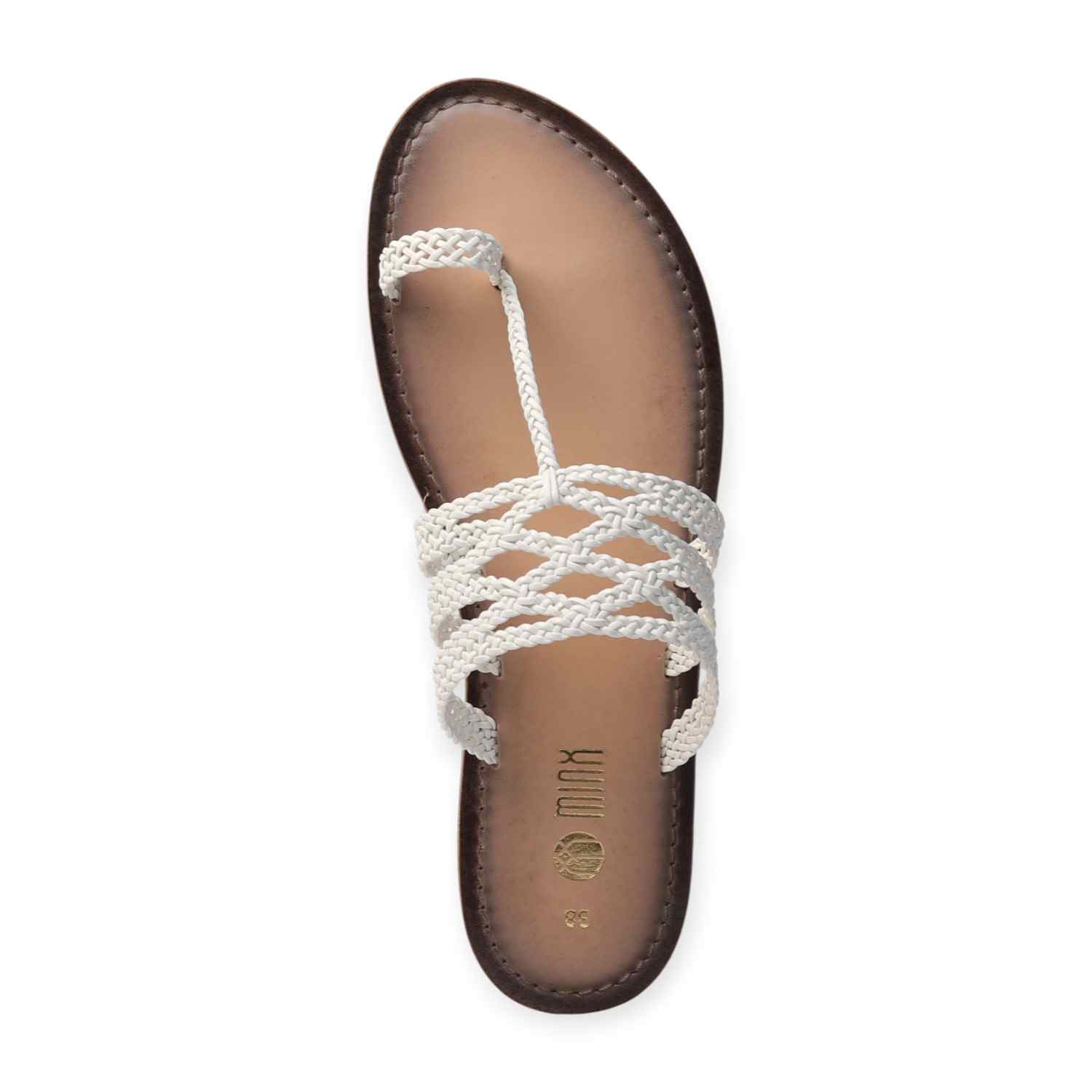 Minx Weave Strap Navy Toe-Ring Flat Sandals