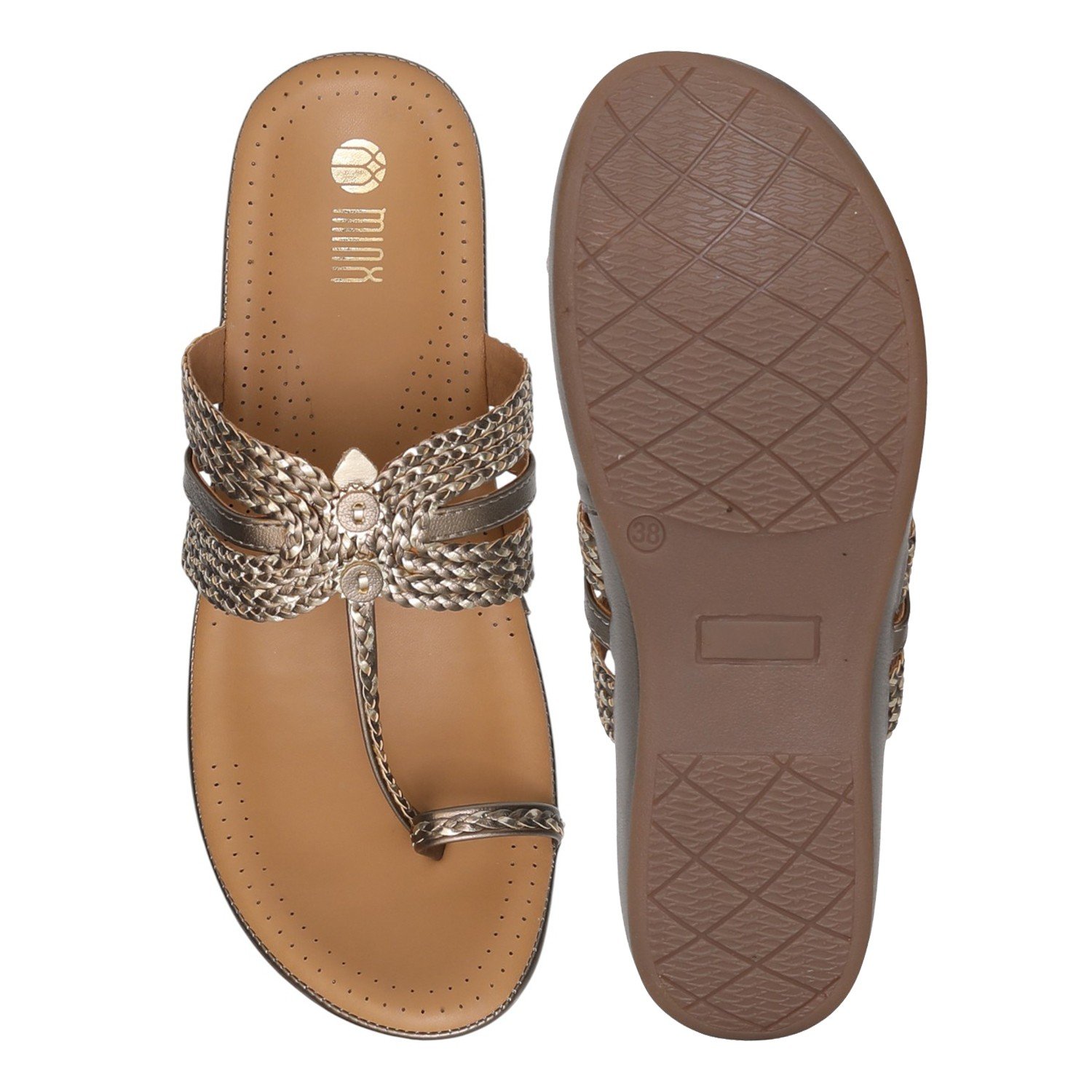 Women's Golden Braid Toe-Ring Wedges