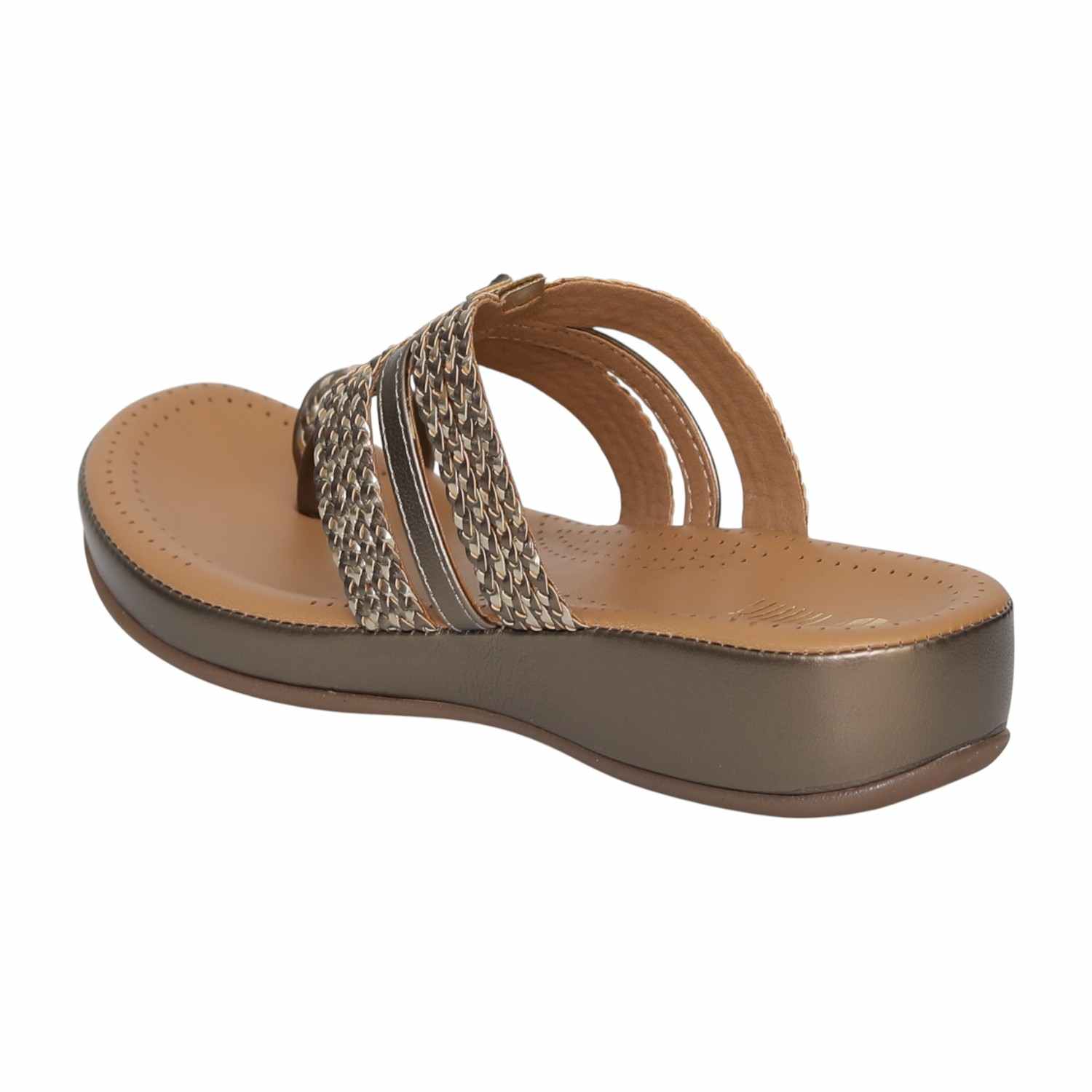 Women's Golden Braid Toe-Ring Wedges