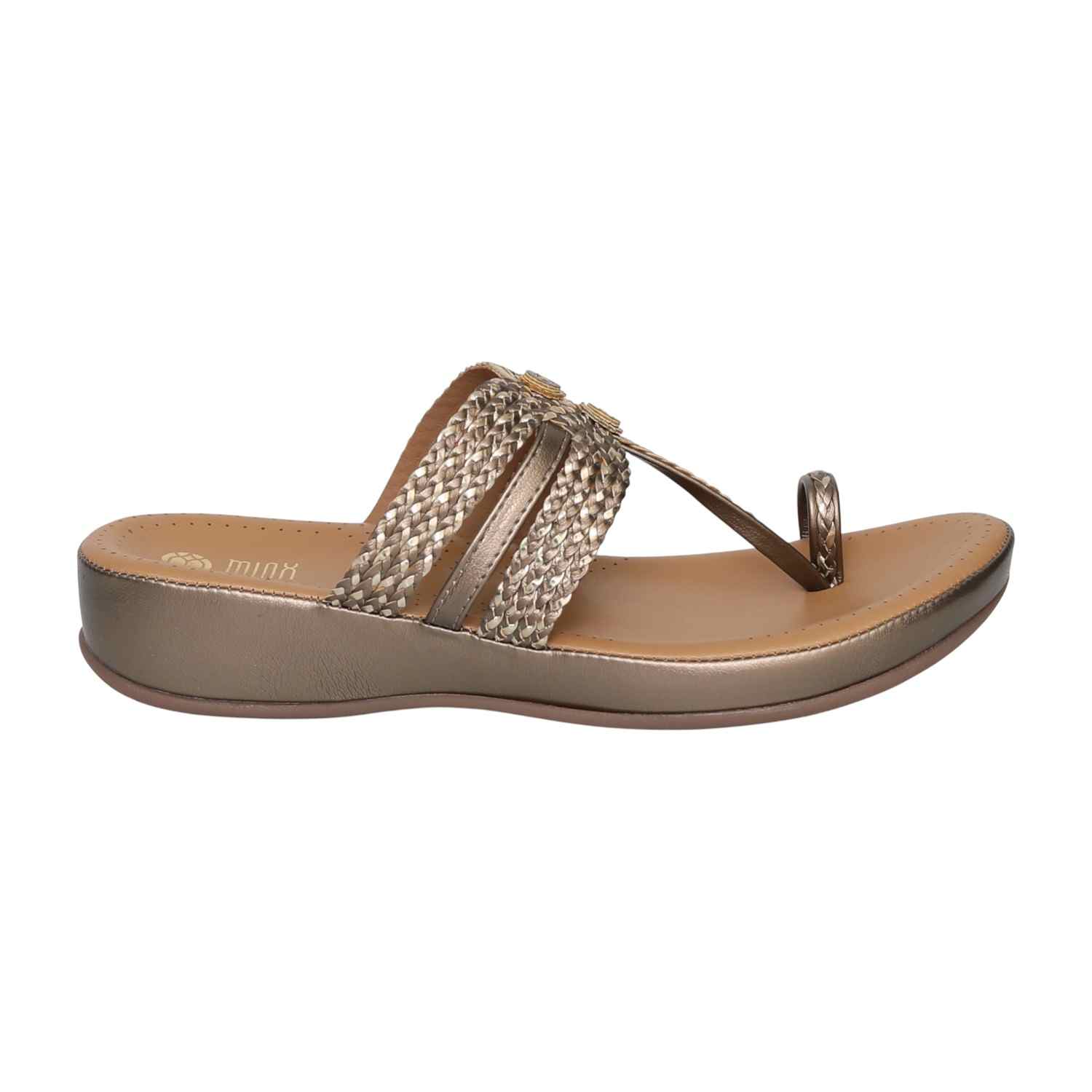 Women's Golden Braid Toe-Ring Wedges