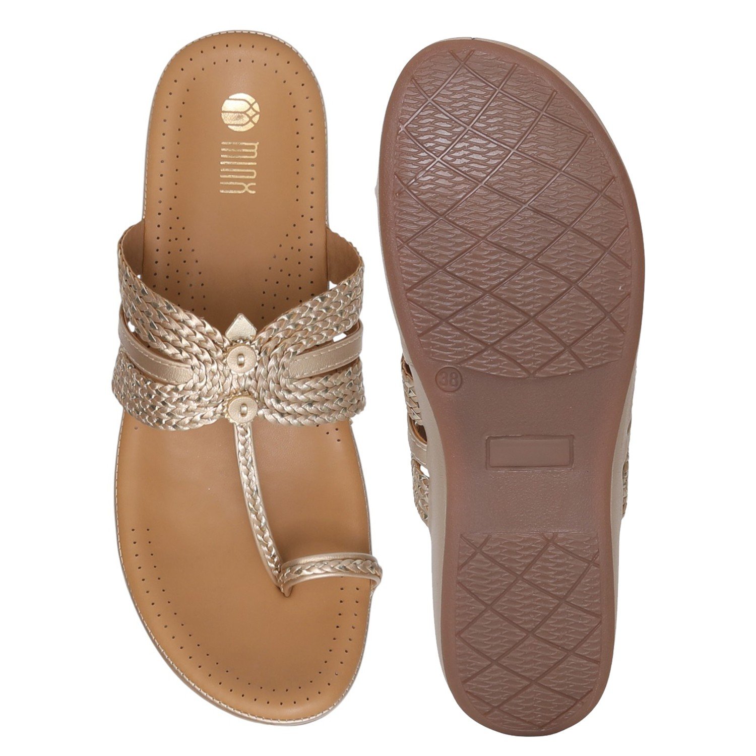 Women's Silver Weave Toe-Ring Wedges