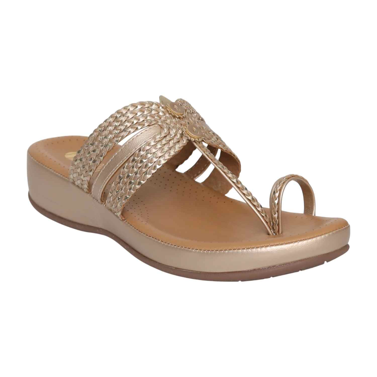 Women's Silver Weave Toe-Ring Wedges