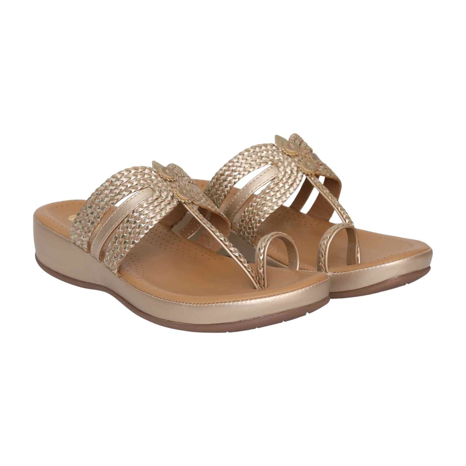 Women's Silver Weave Toe-Ring Wedges