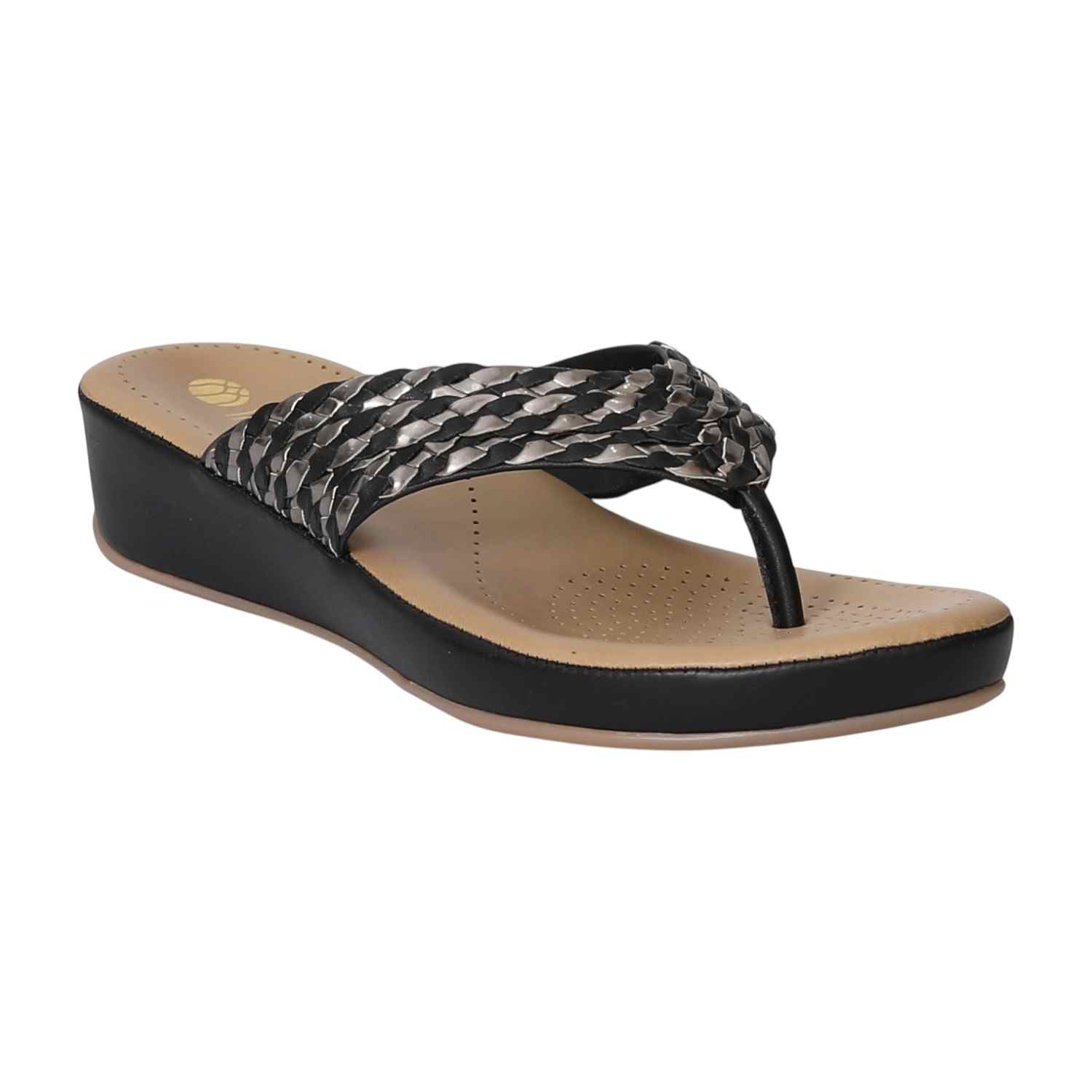 Women Black WeaveGlow Wedges
