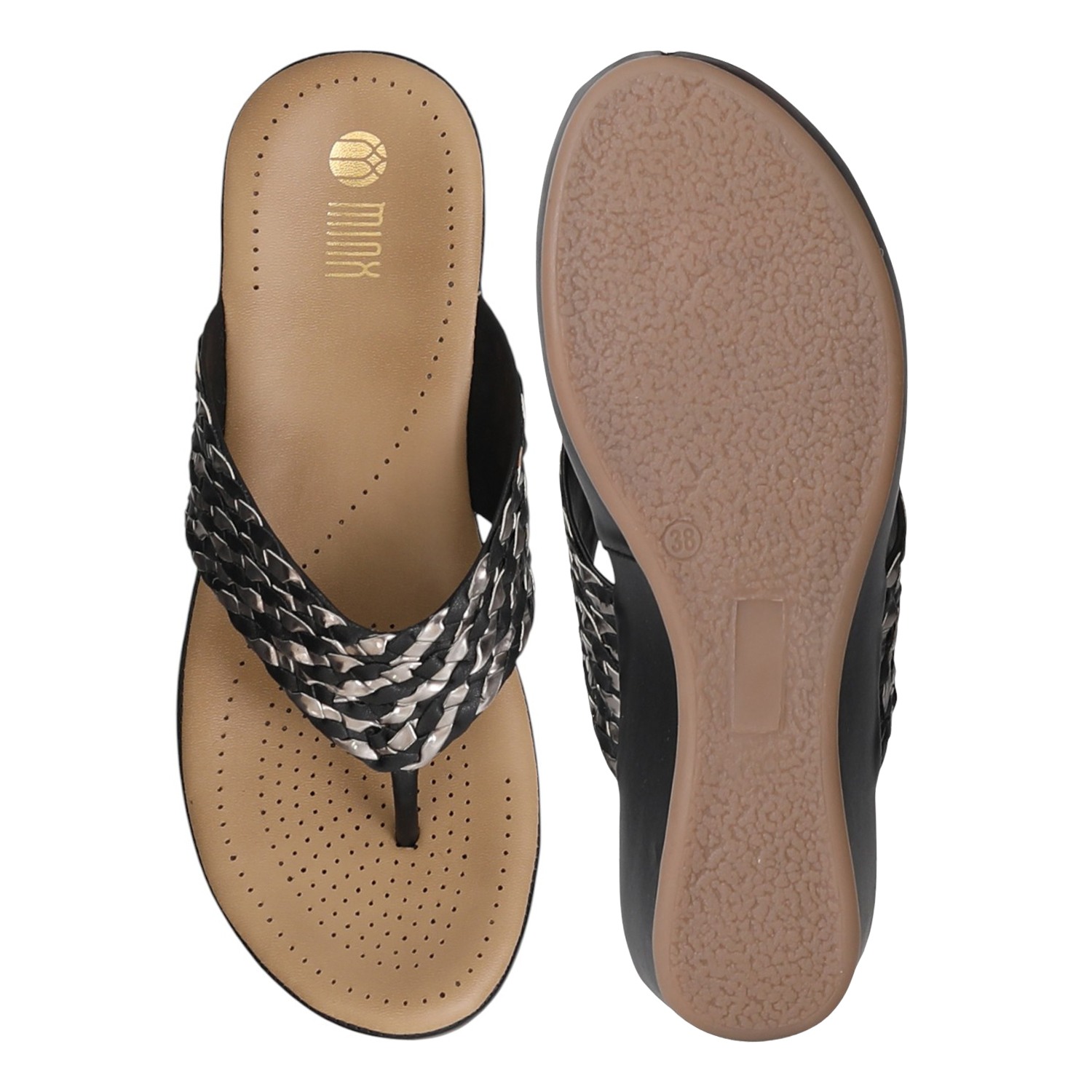 Women Black WeaveGlow Wedges