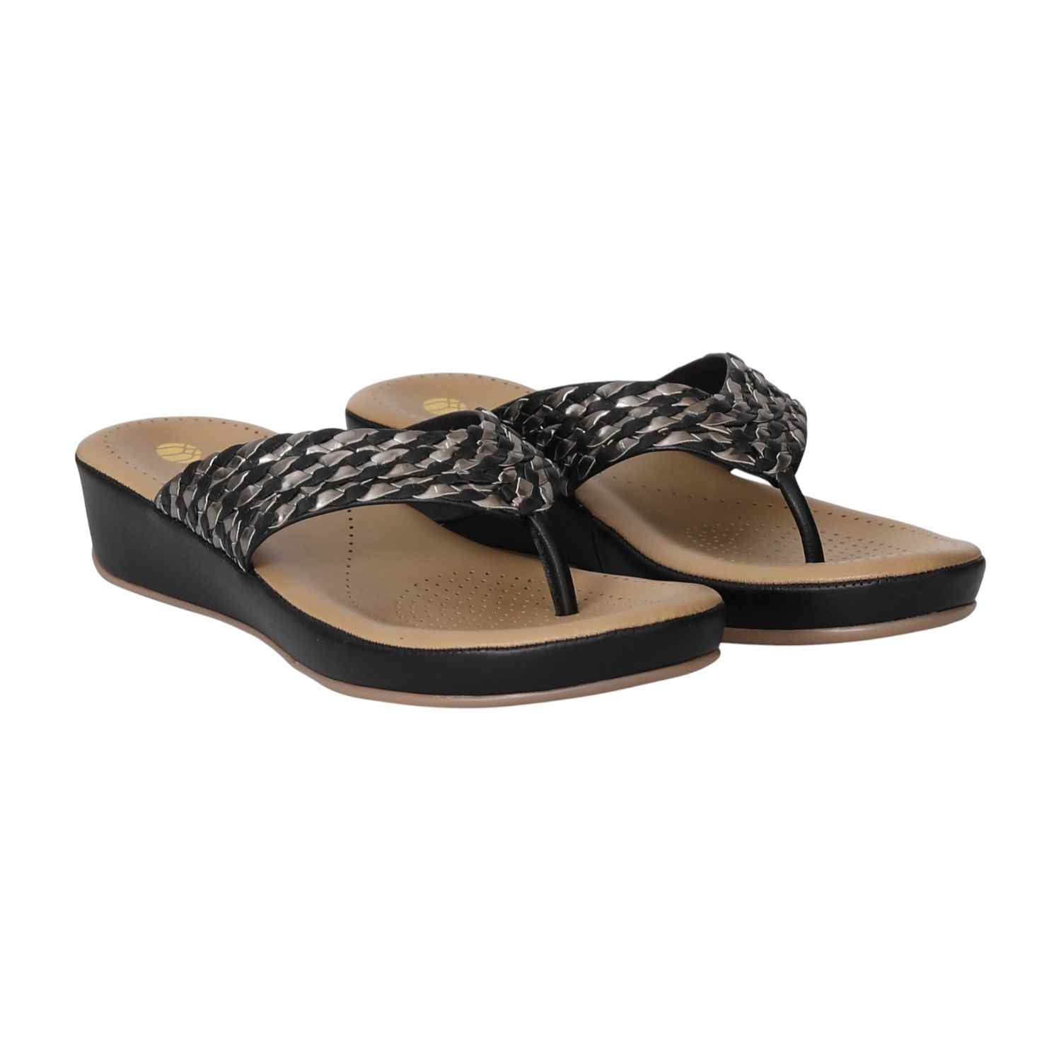 Women Black WeaveGlow Wedges