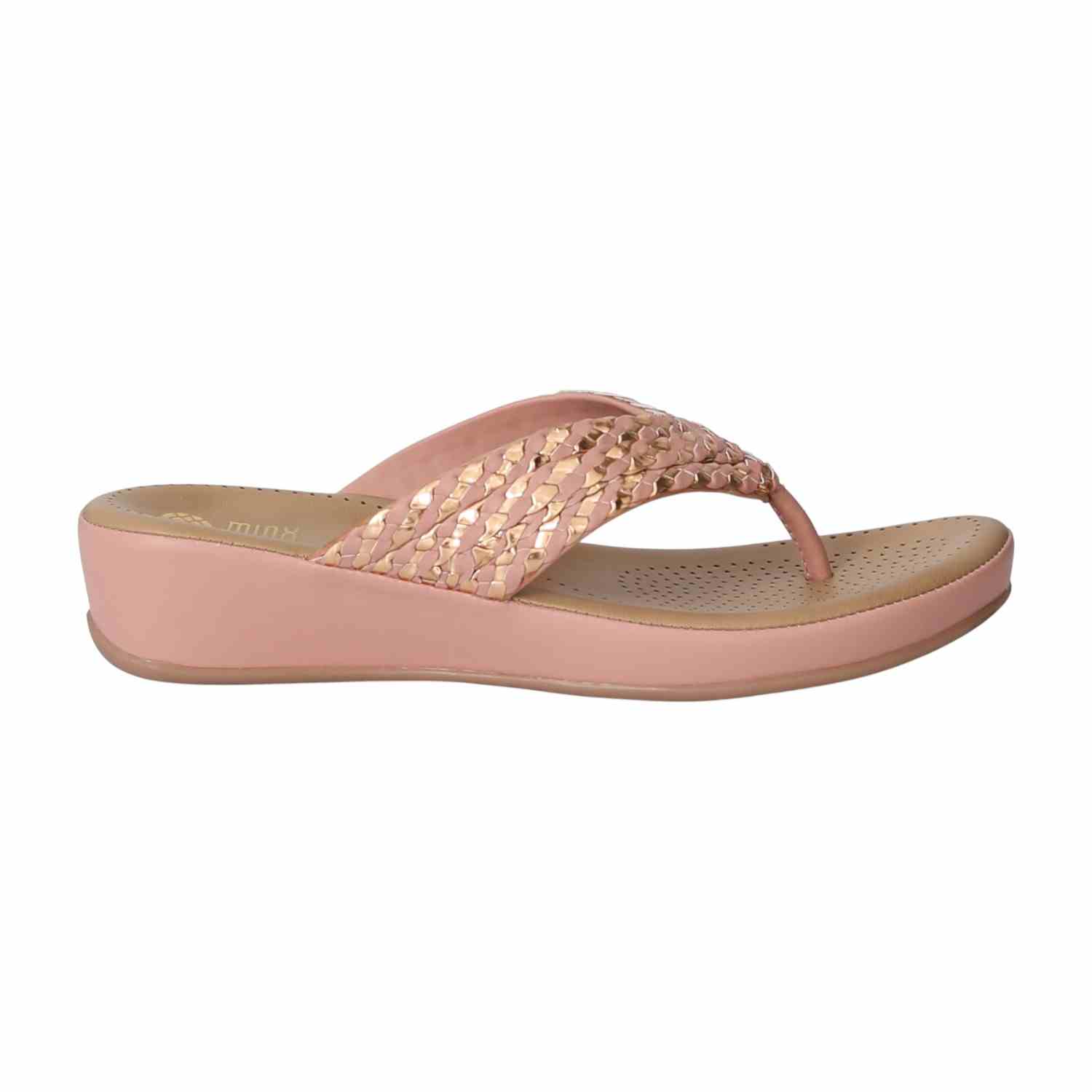 Women Peach WeaveGlow Wedges