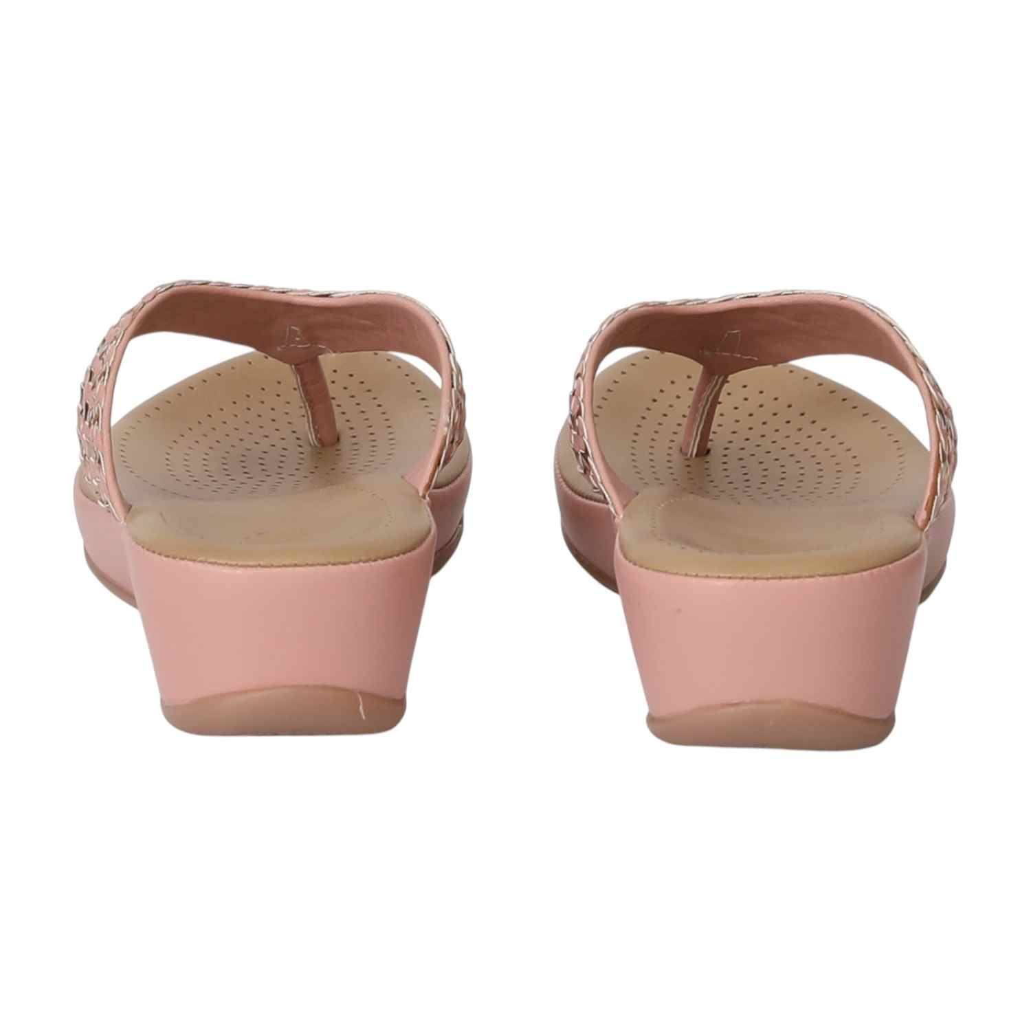 Women Peach WeaveGlow Wedges