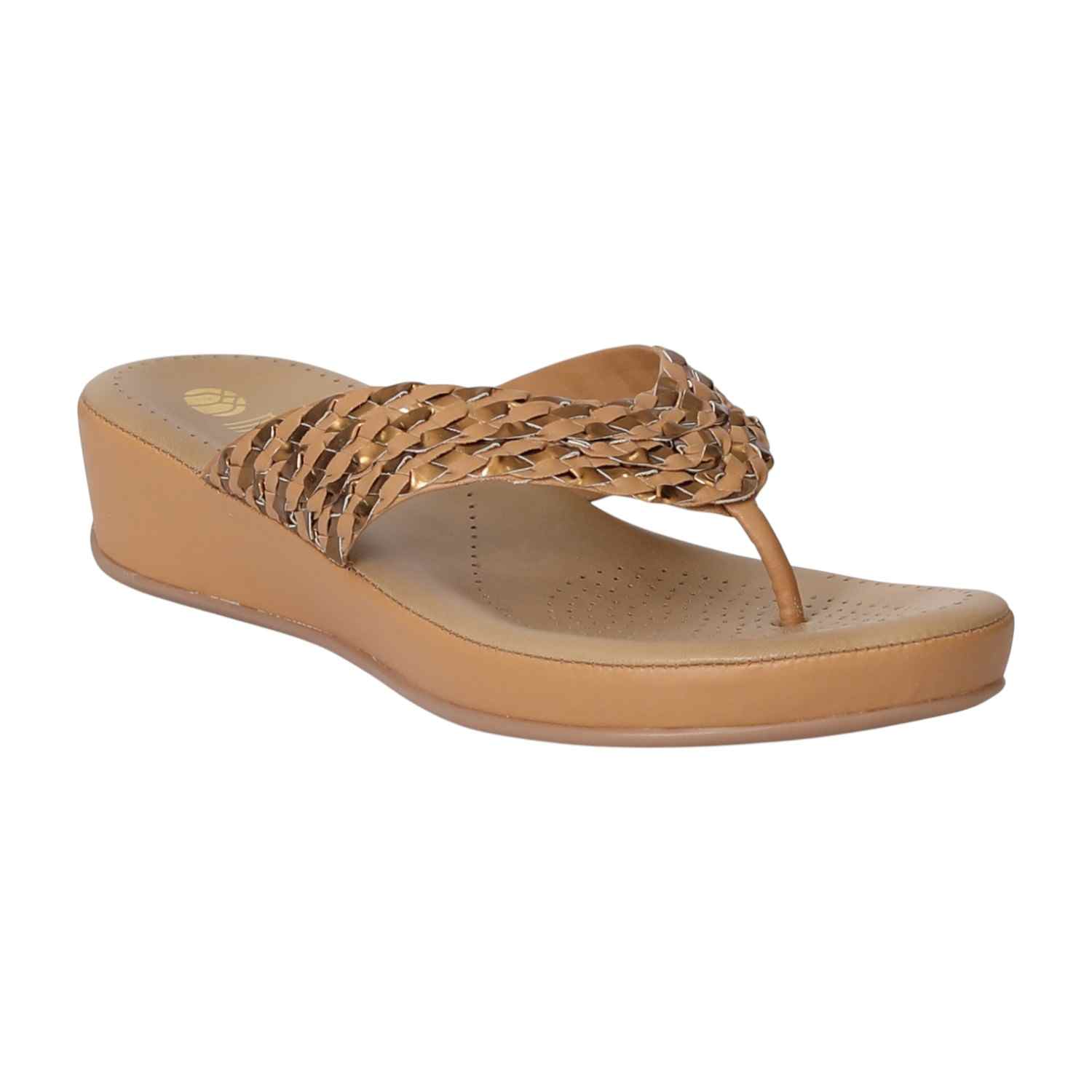 Women Beige WeaveGlow Wedges