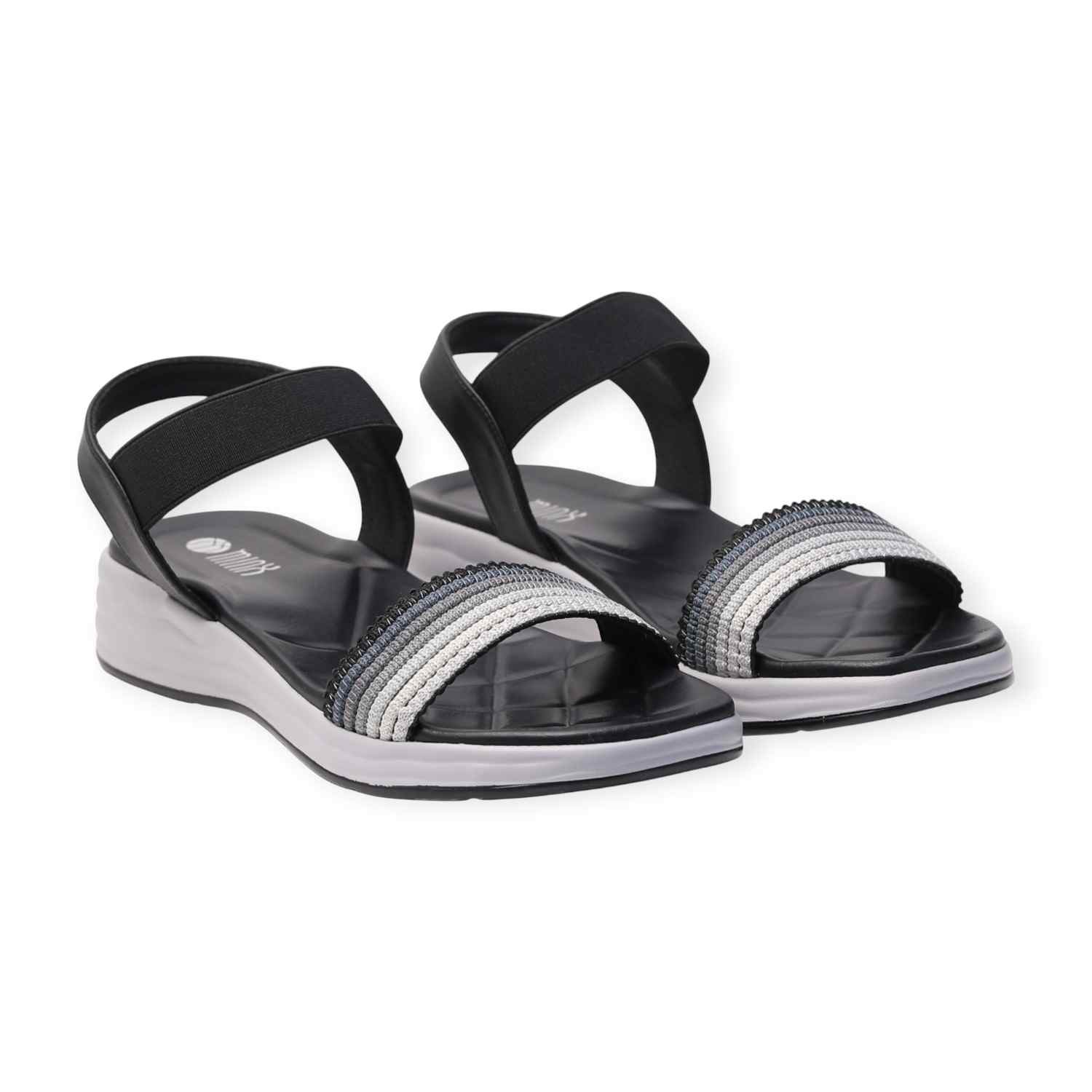 Minx Beige Comfort Platform Sandals with Woven Detail