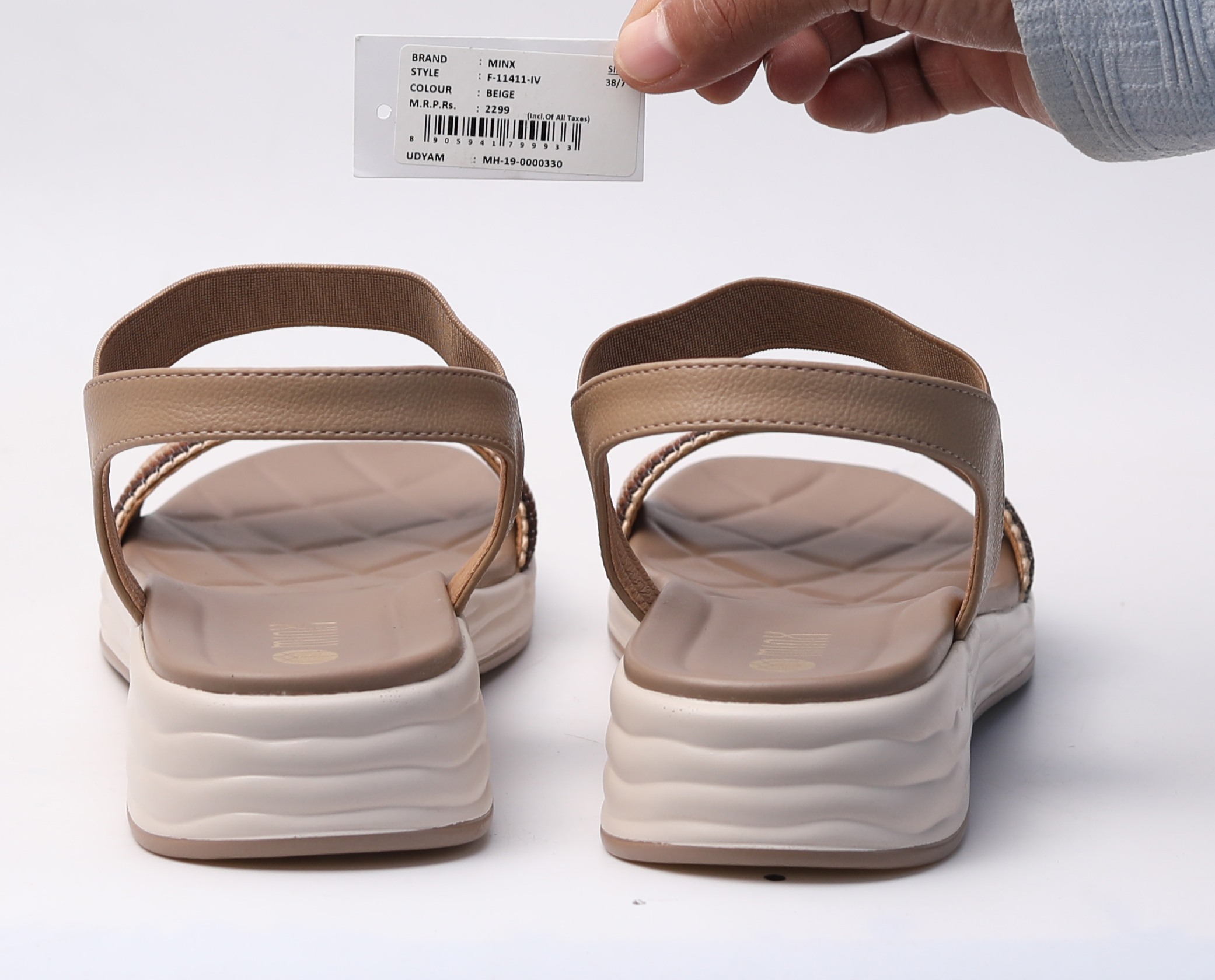 Minx Black Comfort Platform Sandals with Woven Detail